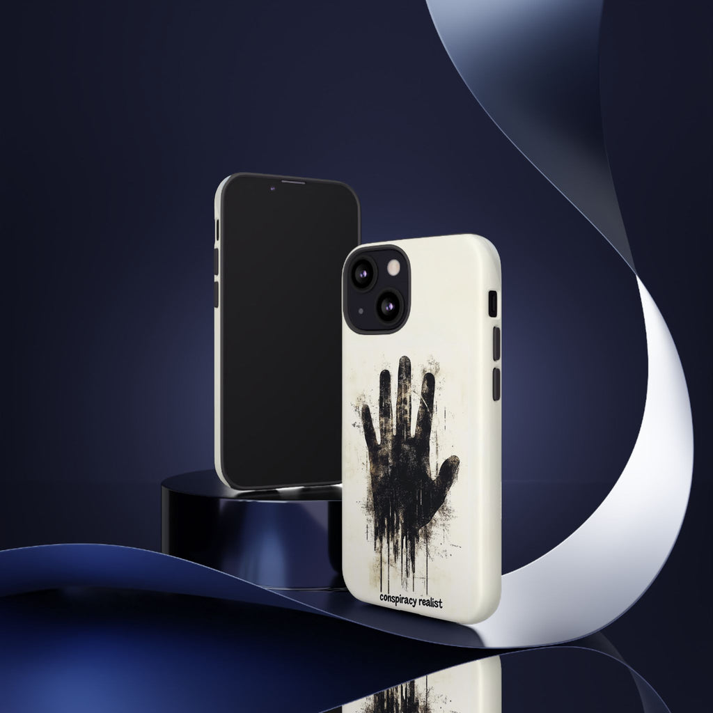 Conspiracy Realist Paranormal Mystery Design X-Files Inspired Ghostly Hand Conspiracy Theory Creepy iPhone 13 14 15 16 Pro Max Galaxy Pixel