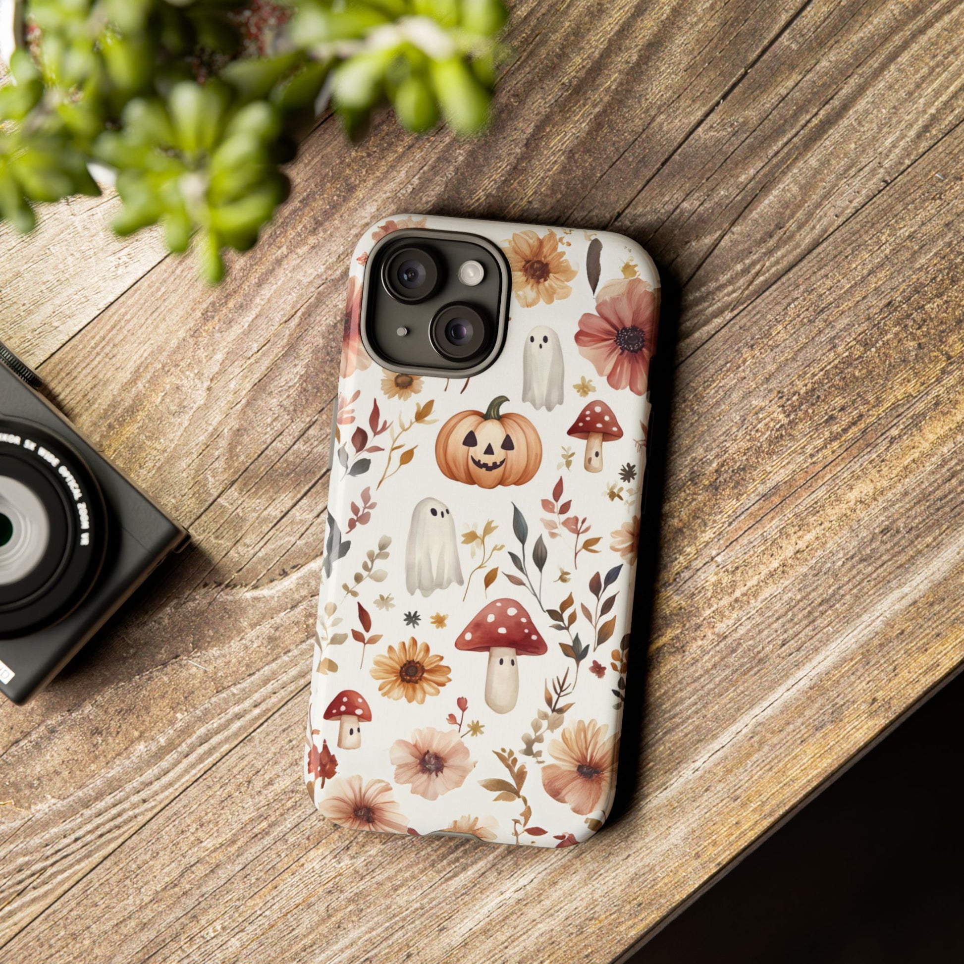 Cottagecore Fall Floral Phone Case for iPhone Samsung Pixel Autumn Pumpkin Tough Case iPhone 16 15 14 13 Pro Max