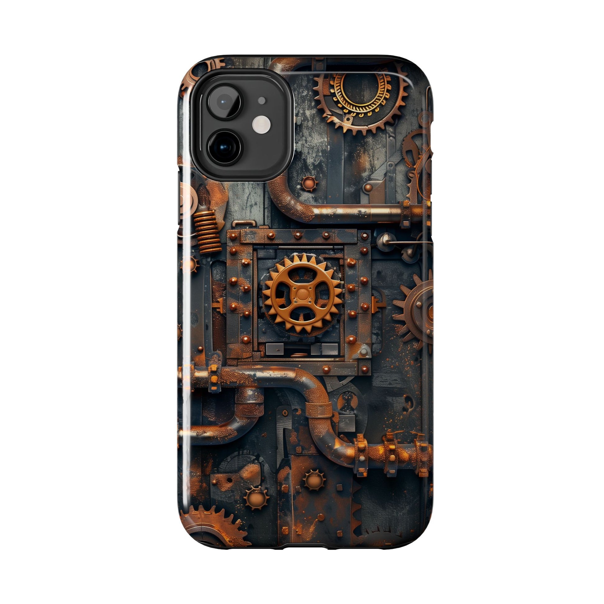 Steampunk Phone Case - Industrial Style Cover with Pipes and Cogs - Unique Steampunk Accessory for Your Phone