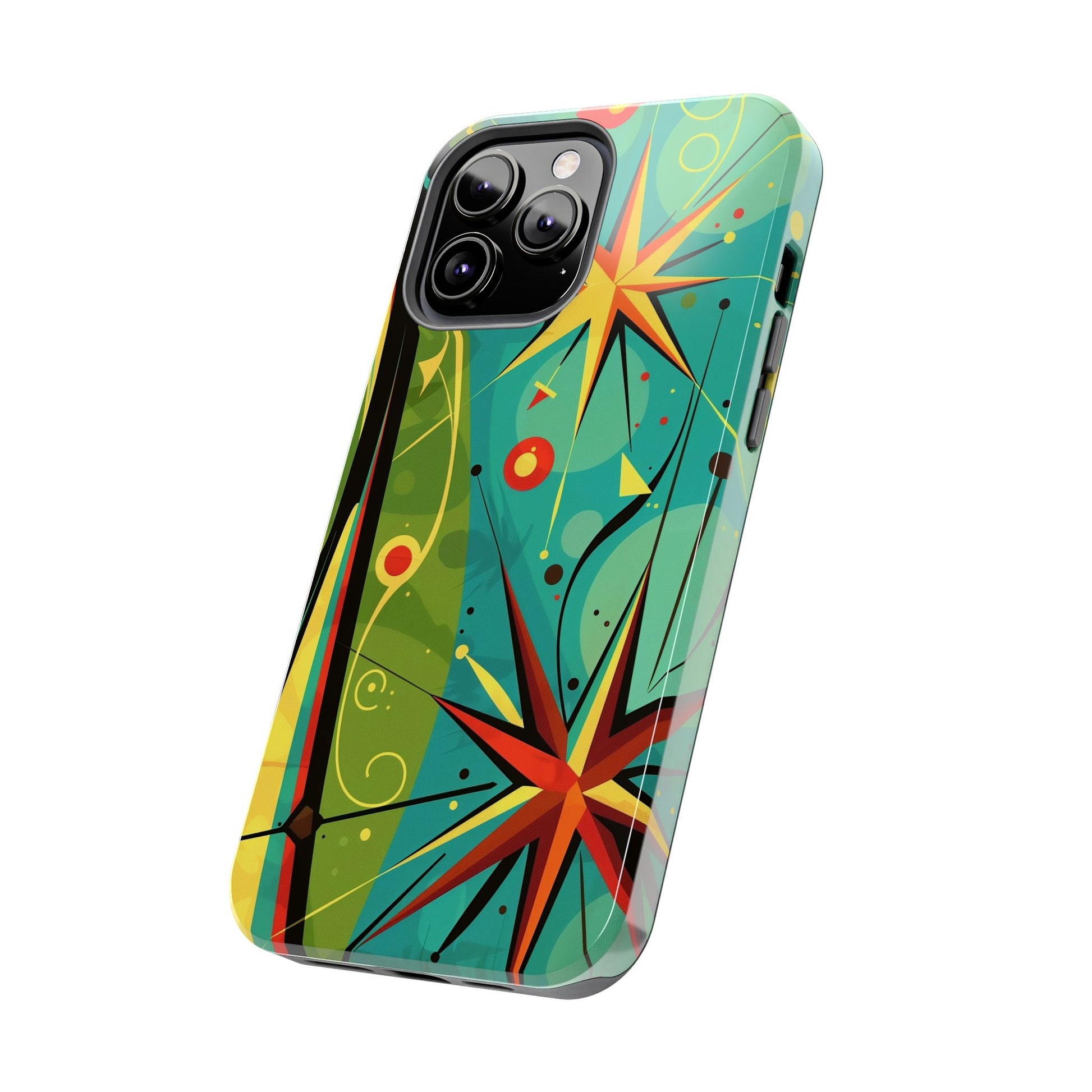 Mid Century Modern Star Design Phone Case, Earth Tone Colors, Retro Style Smartphone Cover, Vintage Phone Case, iPhone 14 Case, Apple iPhone