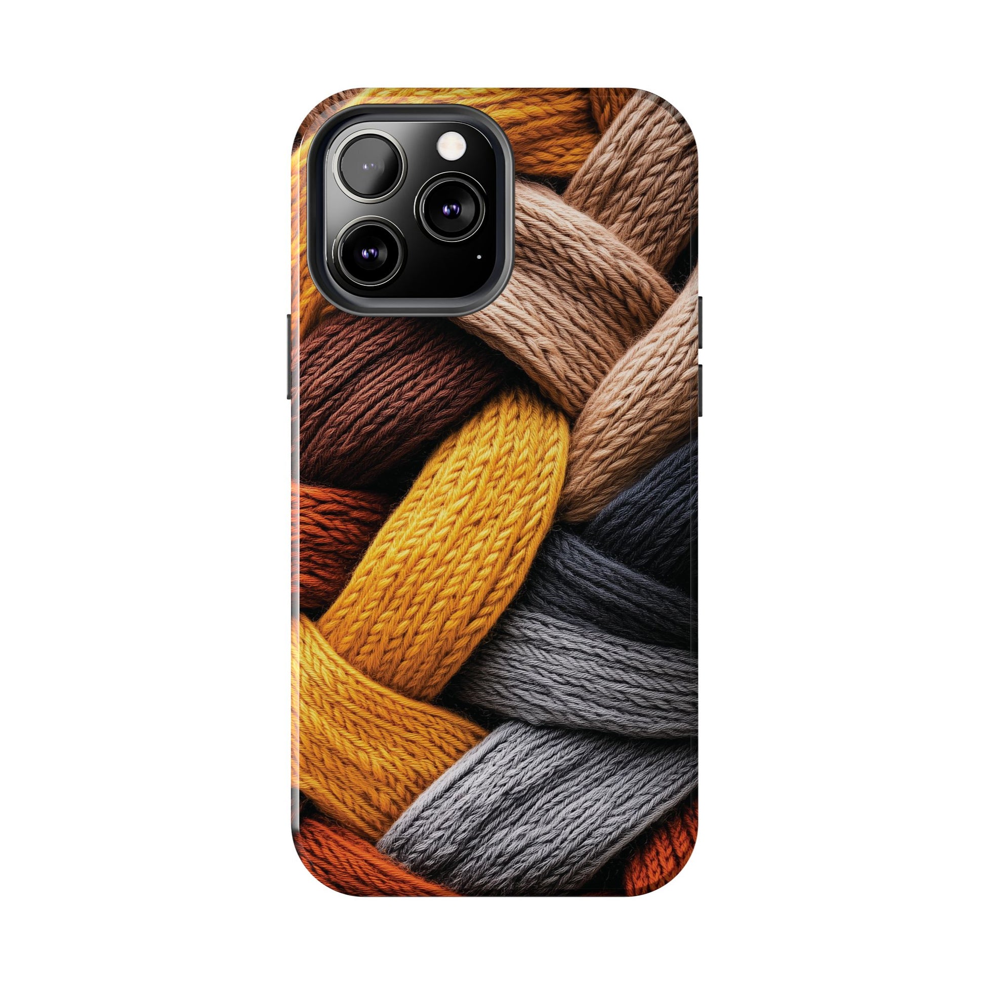 Cozy Boho Fall Knit Sweater Cottagecore Phone Case Boho Embroidered Fall Colors Phone Cover for iPhone 13 14 15 Pro, Samsung Galaxy S22 S23