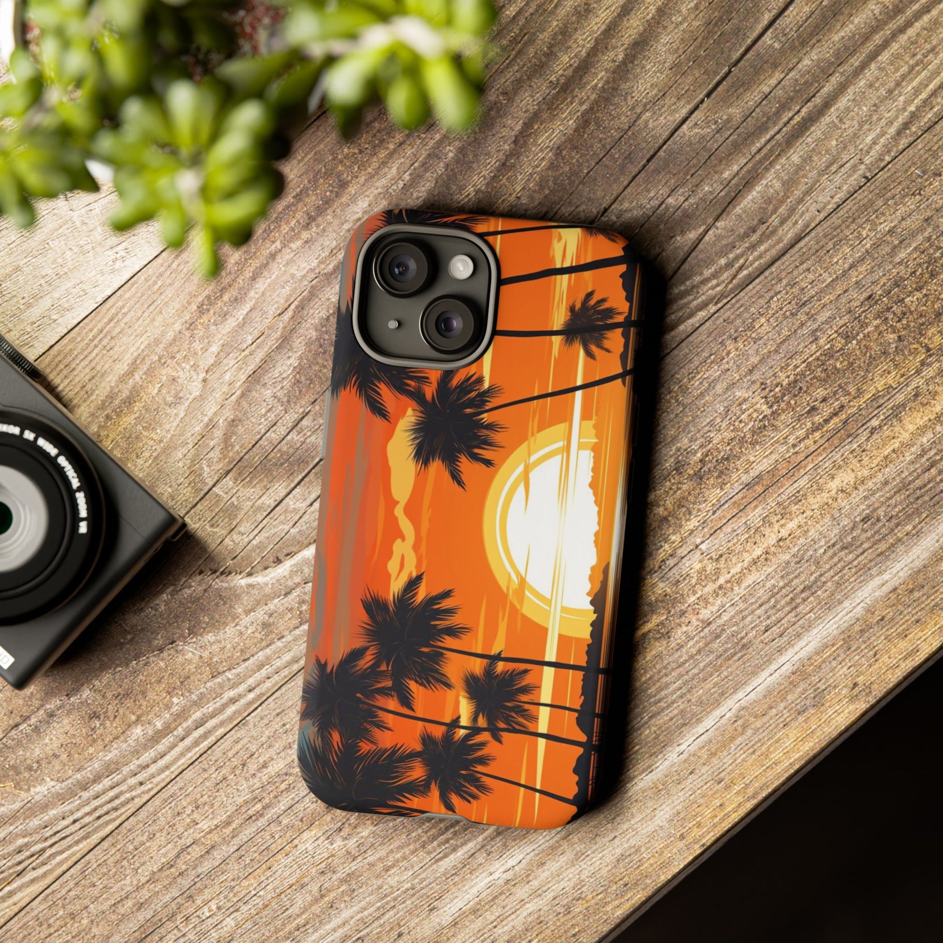 Sunset Palm Trees Tough Phone Cases for iPhone and Android