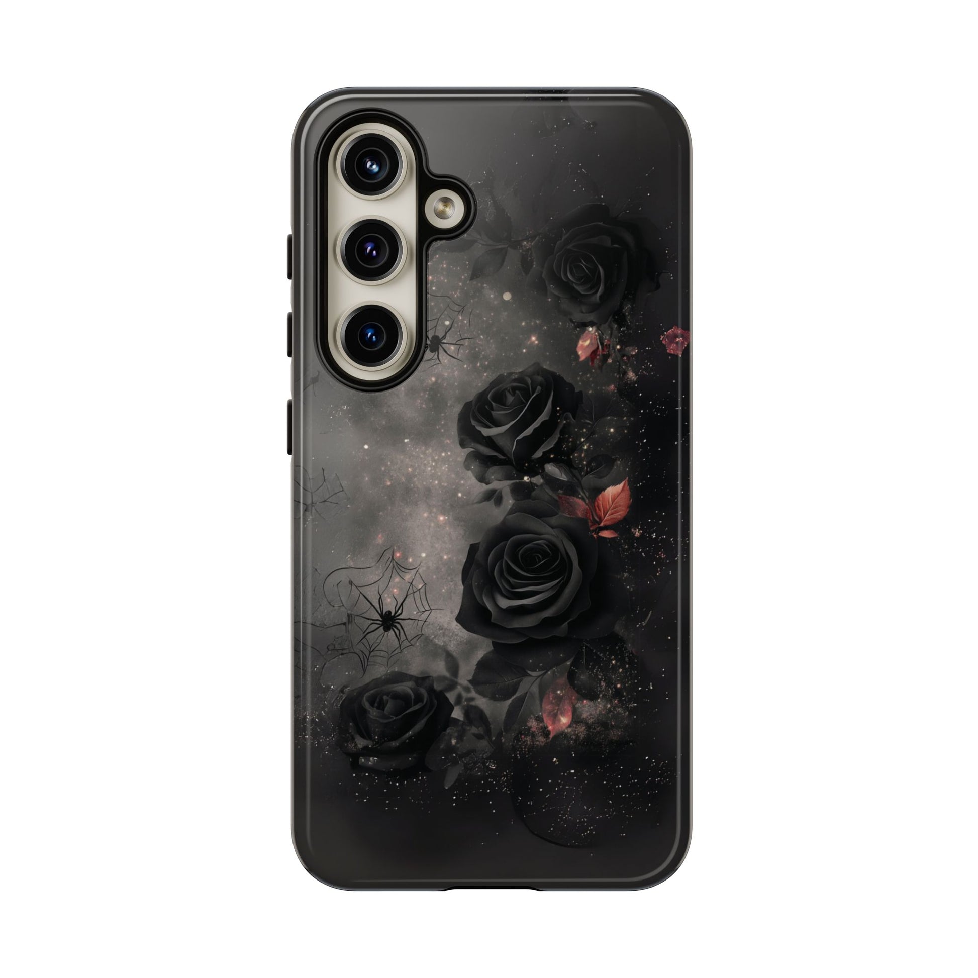 Gothic Floral Phone Case Dark Academia Black Roses Spider Webs Space Witchcraft Night Sky iPhone 13 14 15 16 Pro Max Galaxy Pixel