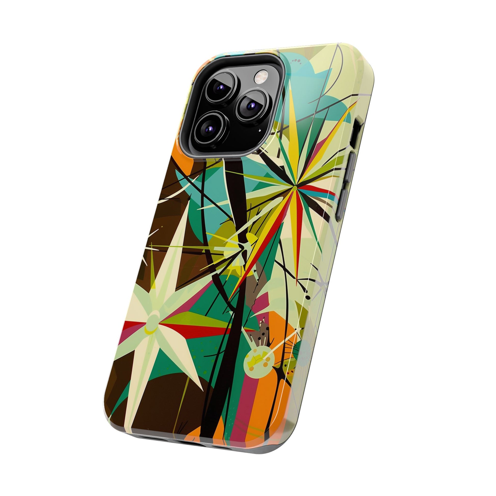 Mid Century Modern Star Design Phone Case, Earth Tone Colors, Retro Style Smartphone Cover, Vintage Phone Case, iPhone 14 Case, Apple iPhone