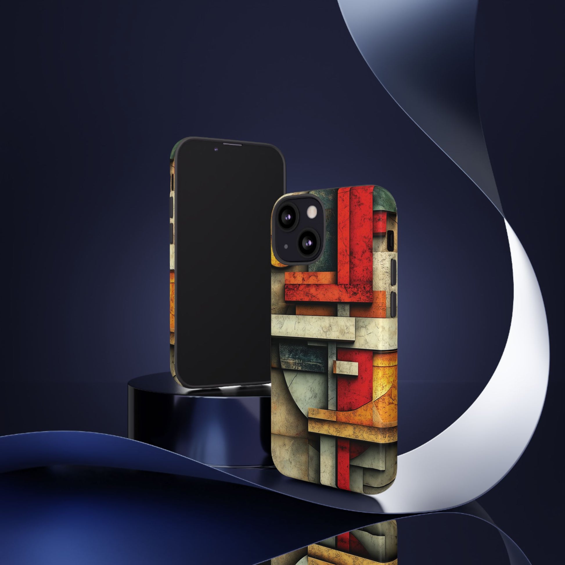 Red Prairie Style Frank Lloyd Wright Usonian Phone Case Geometric Stained Glass Art Deco Marble Gold 13 14 15 16 iPhone Pro Max Galaxy Pixel