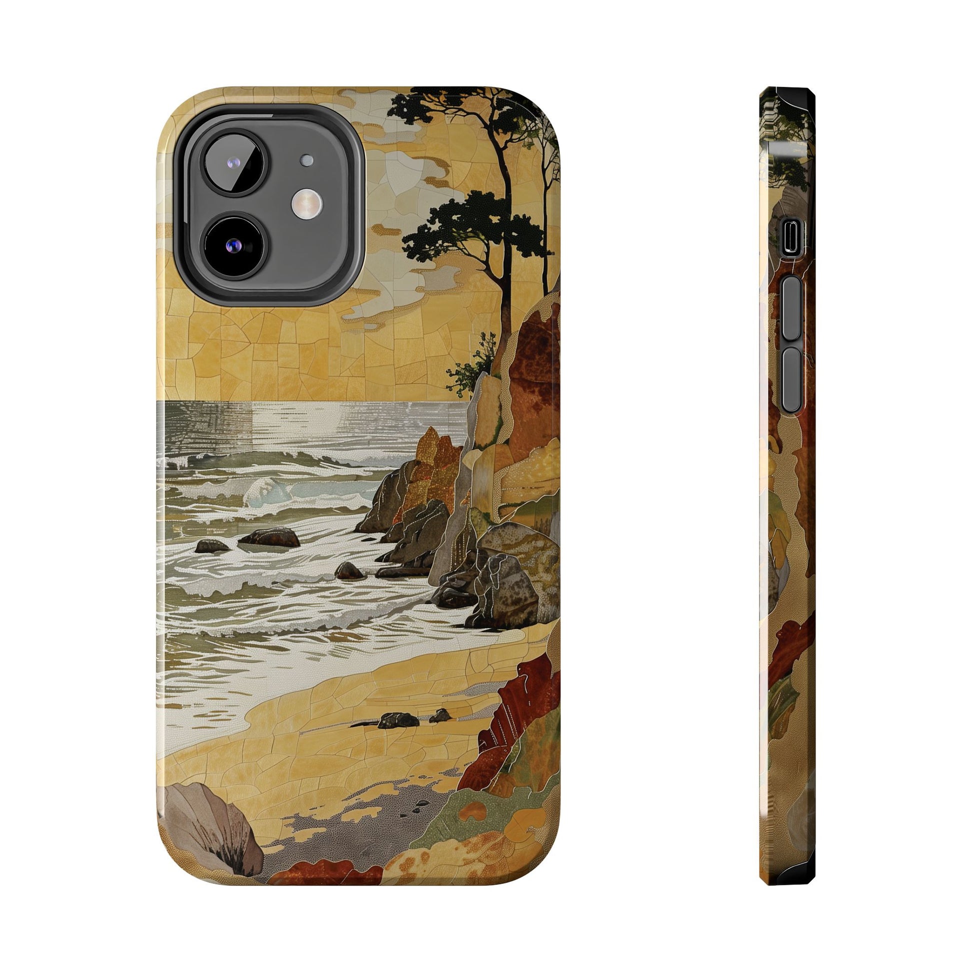 Retro Beach Scene Phone Case, Vintage Tropical Ocean iPhone Case, Summer Beach Phone Cover for iPhone, iphone 15 pro max