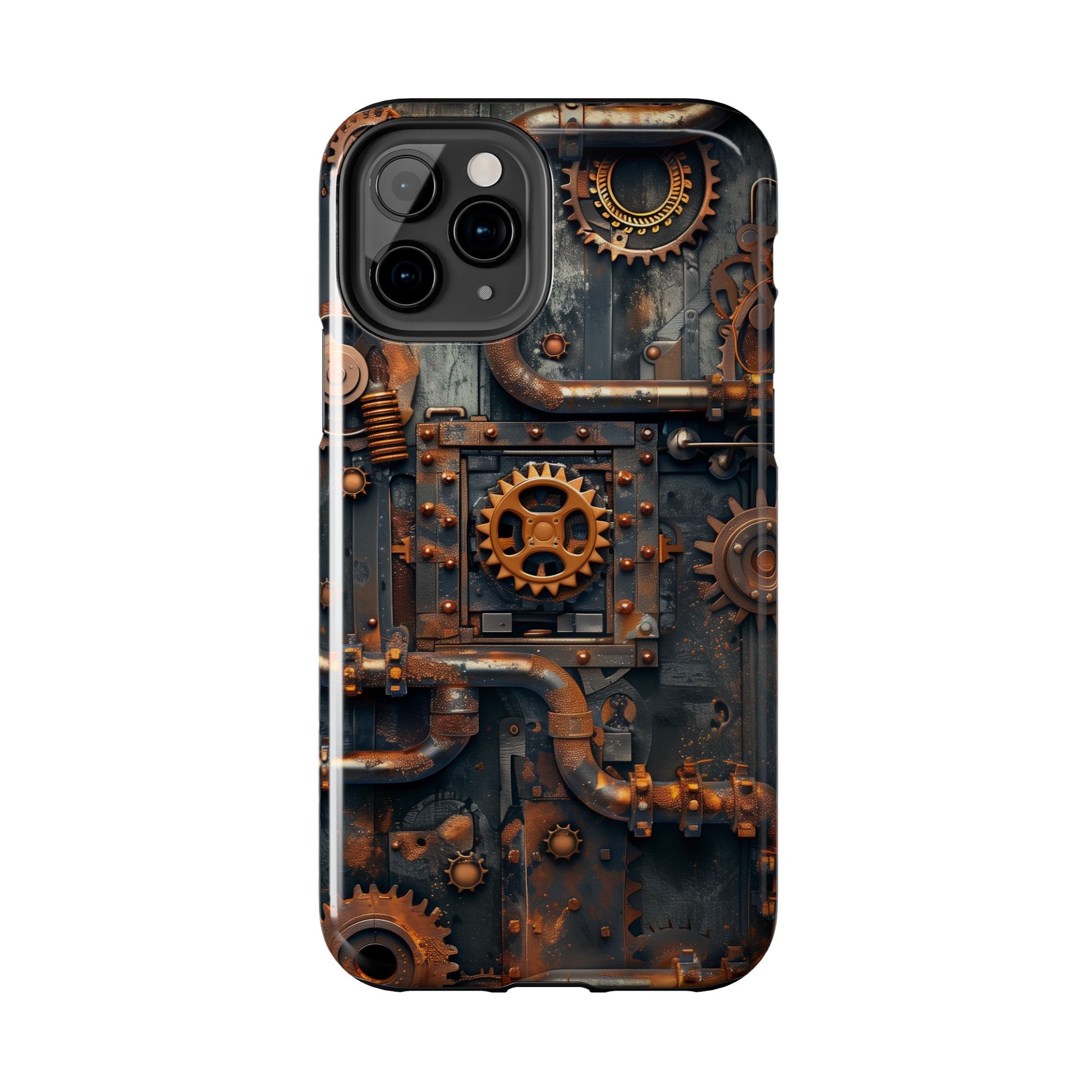 Steampunk Phone Case - Industrial Style Cover with Pipes and Cogs - Unique Steampunk Accessory for Your Phone