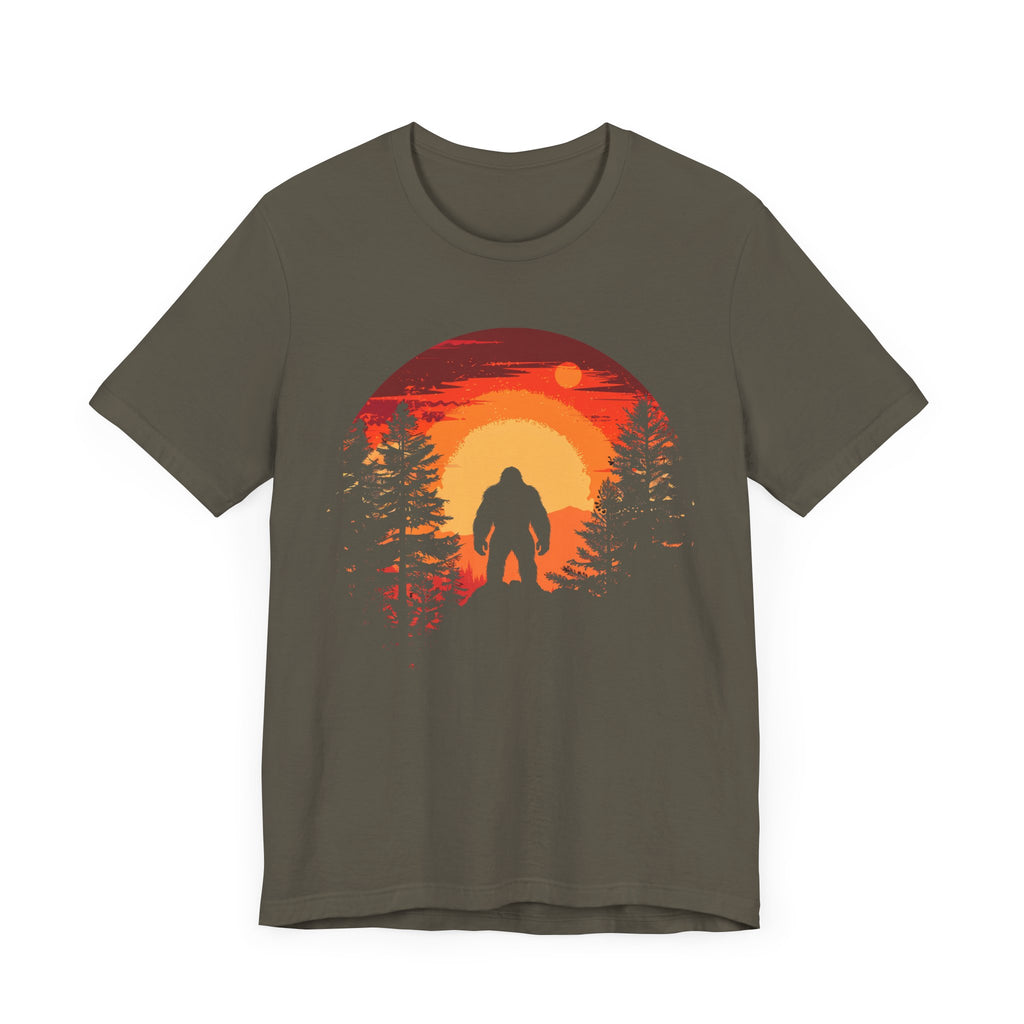Bigfoot Tshirt, Bigfoot Sunset Tshirt, Camping Shirt, Outdoors Shirt, Bigfoot Sunset Shirt, Shirt for Camping, Camping Trip Shirt