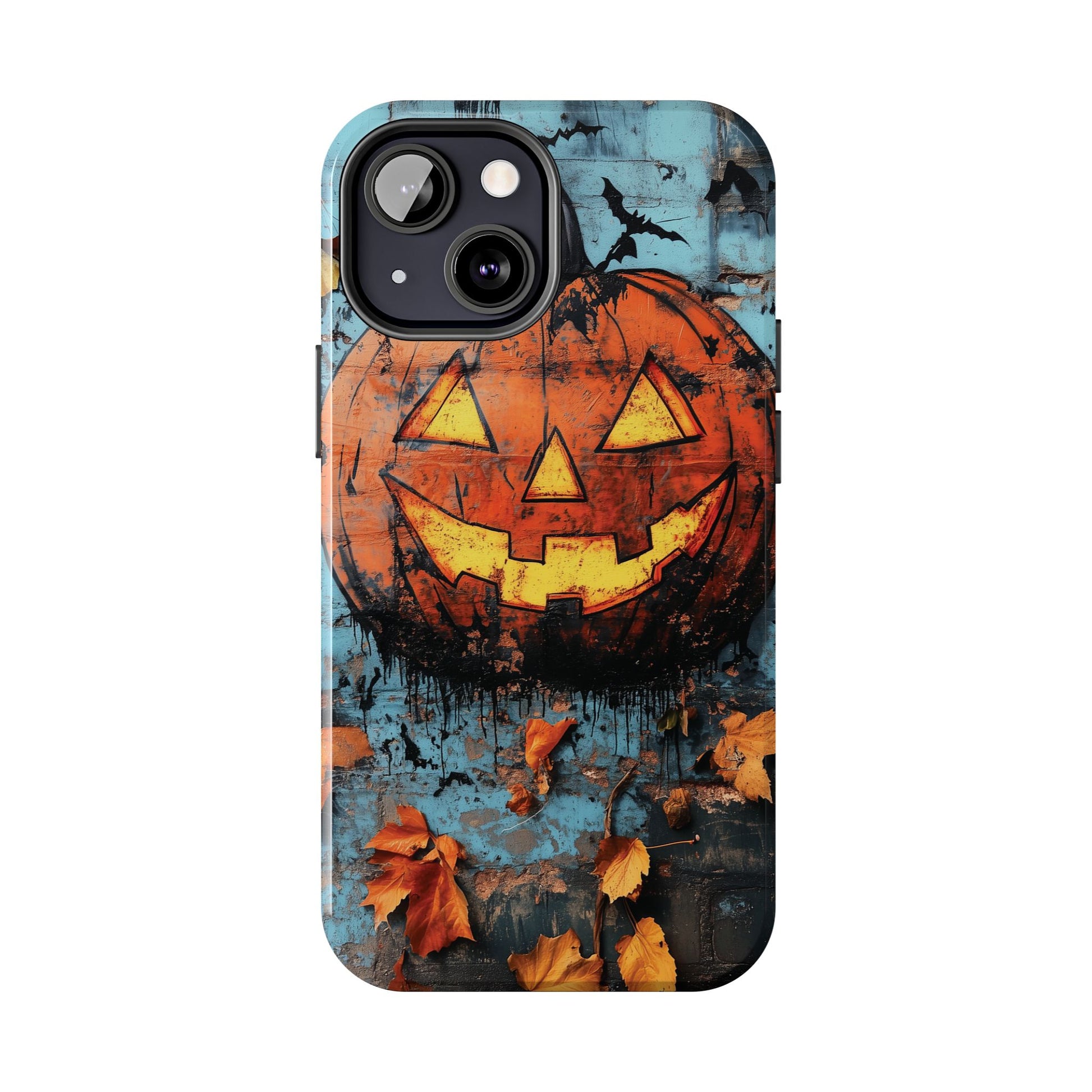 Autumn Artistic Halloween Fall Pumpkin Jack Wall Gothic Dark Academia Street Art Urban Graffiti Phone Case Street iPhone 15 Pro Max Samsung