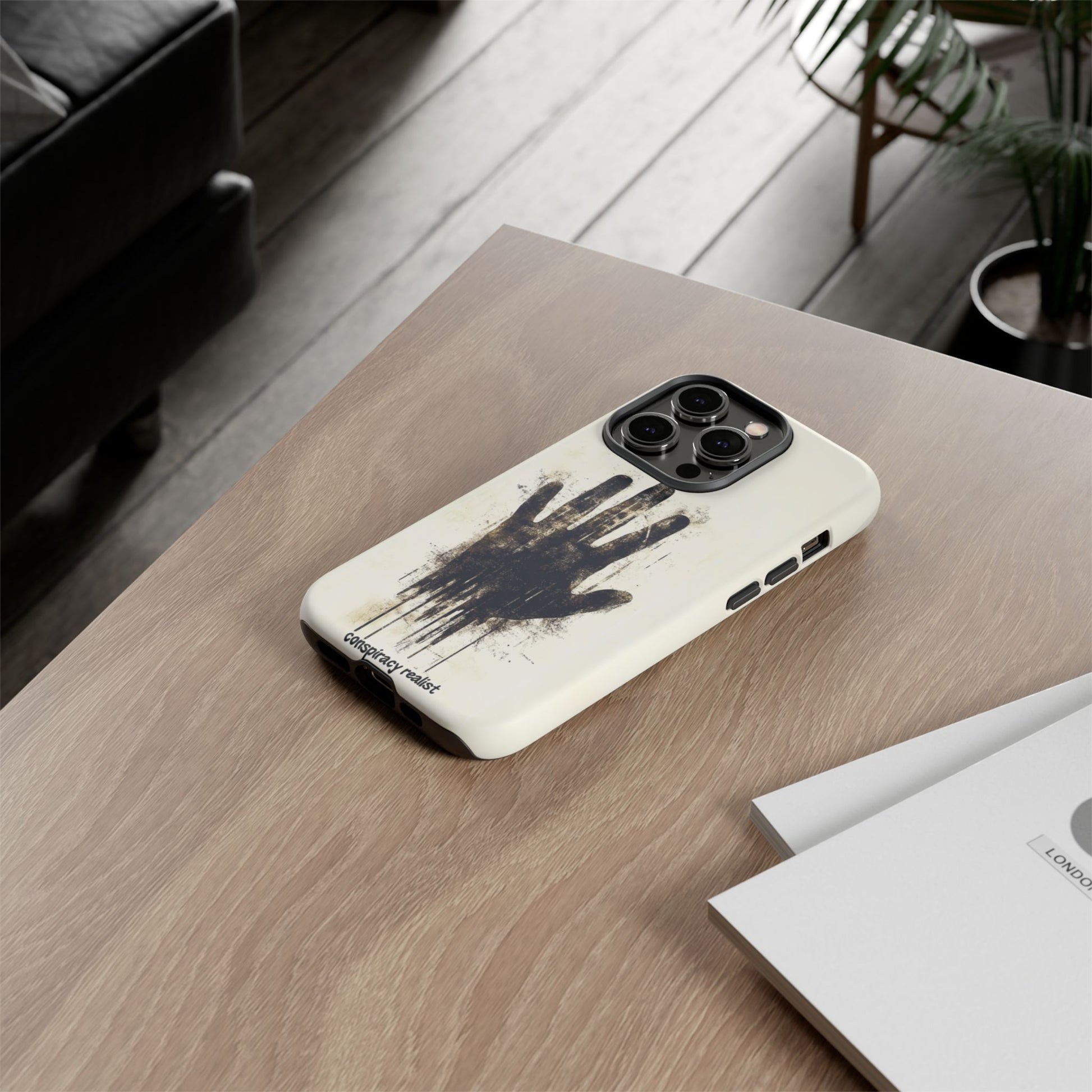 Conspiracy Realist Paranormal Mystery Design X-Files Inspired Ghostly Hand Conspiracy Theory Creepy iPhone 13 14 15 16 Pro Max Galaxy Pixel