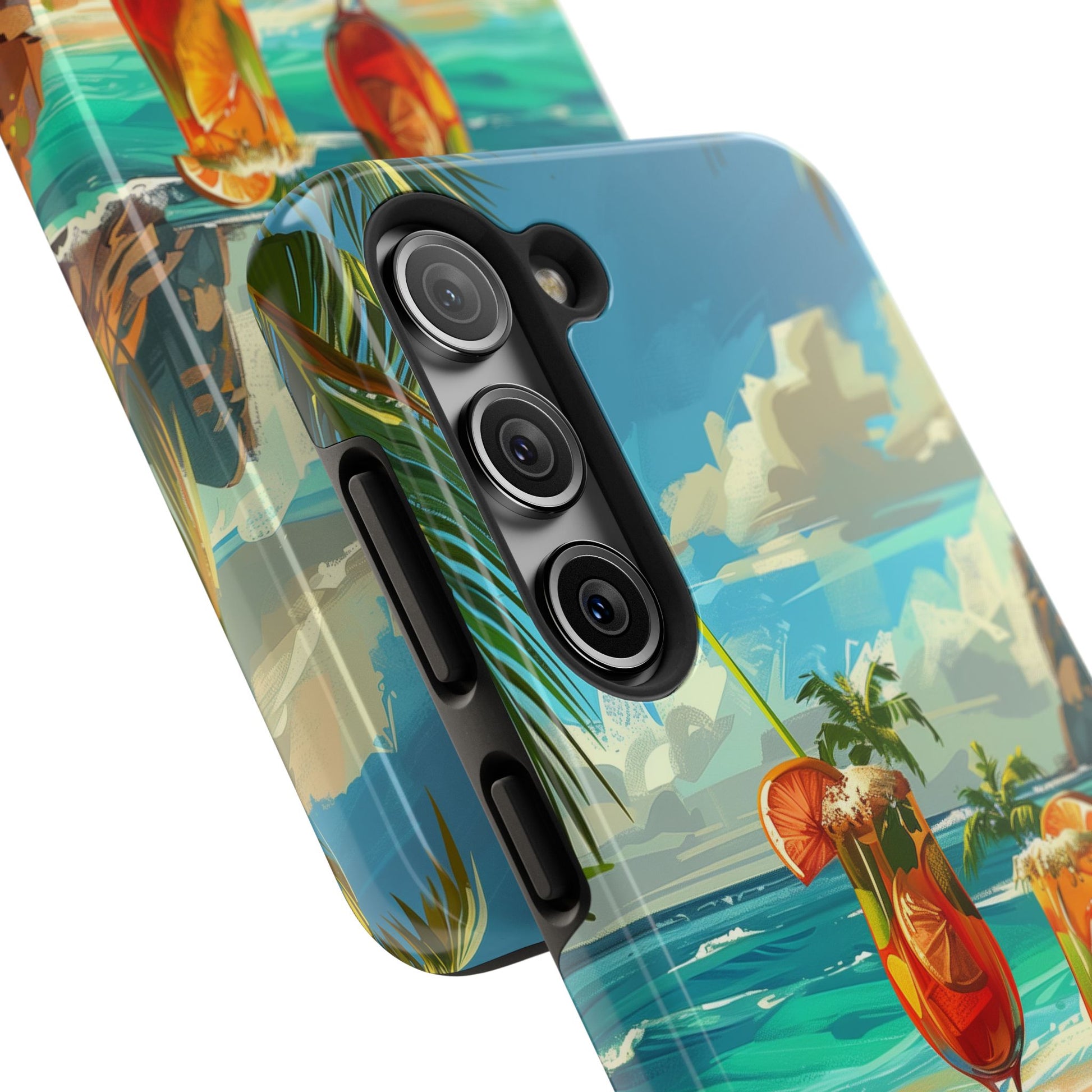 Retro Beach Scene Phone Case, Vintage Tropical Ocean iPhone Case, Summer Beach Phone Cover for iPhone, iphone 15 pro max