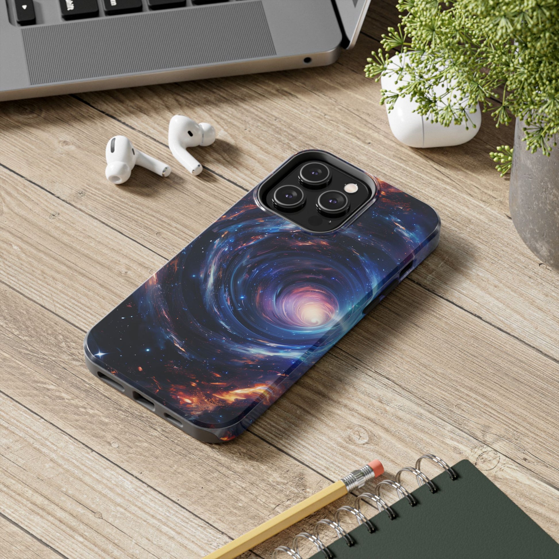 Dr Who inspired Phone Case - Space Wormholes Phone Case - Cosmic Galaxy Cover with Futuristic Wormhole Design - Sci-Fi Protective Case