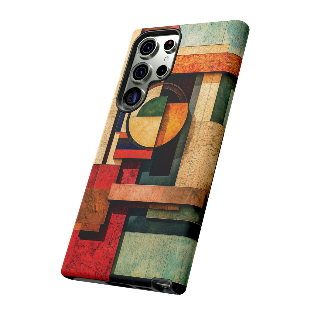 Tan Prairie Style Frank Lloyd Wright Usonian Phone Case Geometric Stained Glass Art Deco Marble Gold 13 14 15 16 iPhone Pro Max Galaxy Pixel