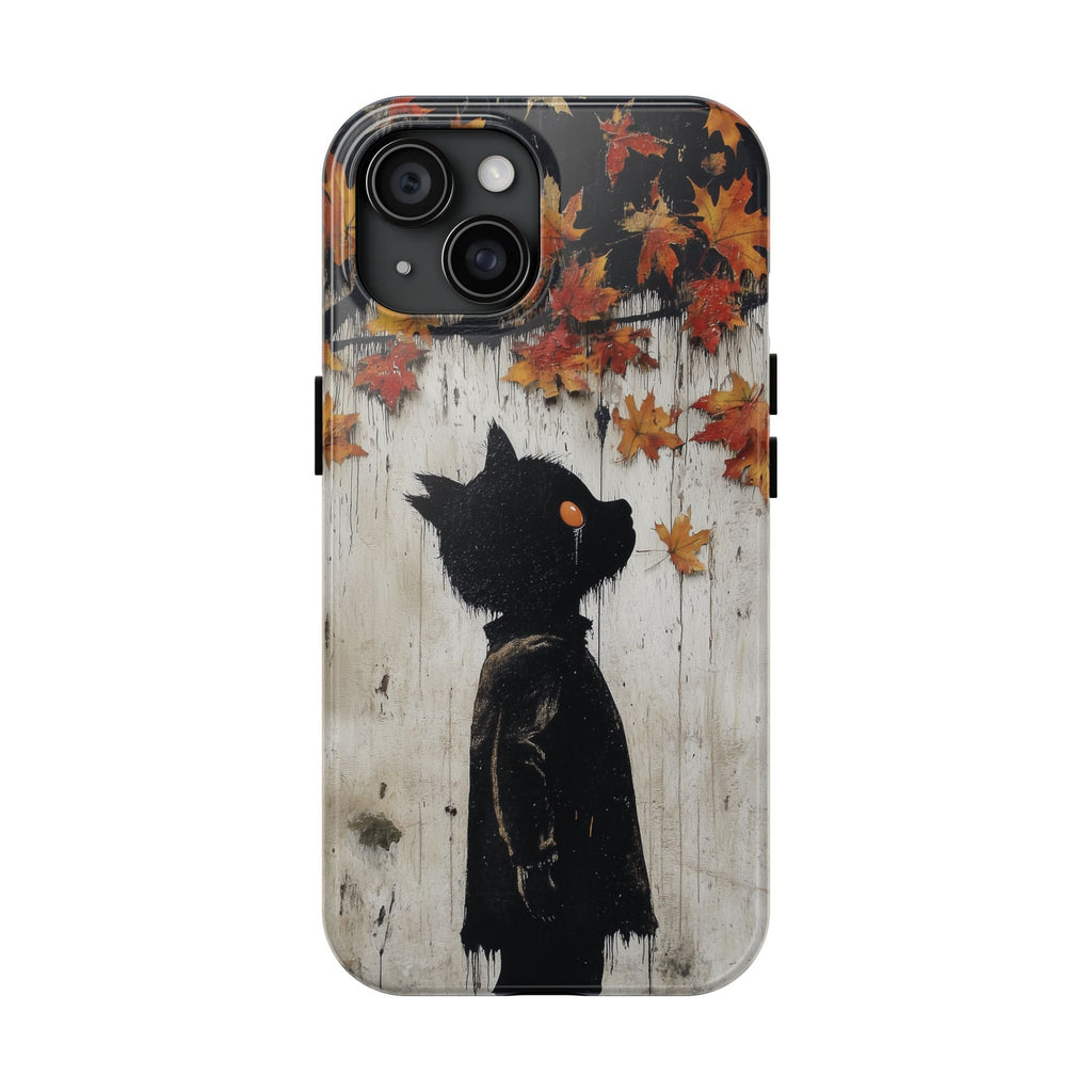 Fall Autumn Artistic Halloween Wolf Boy Gothic Dark Academia Street Art Urban Graffiti Phone Case Street iPhone 15 Pro Max Samsung Galaxy