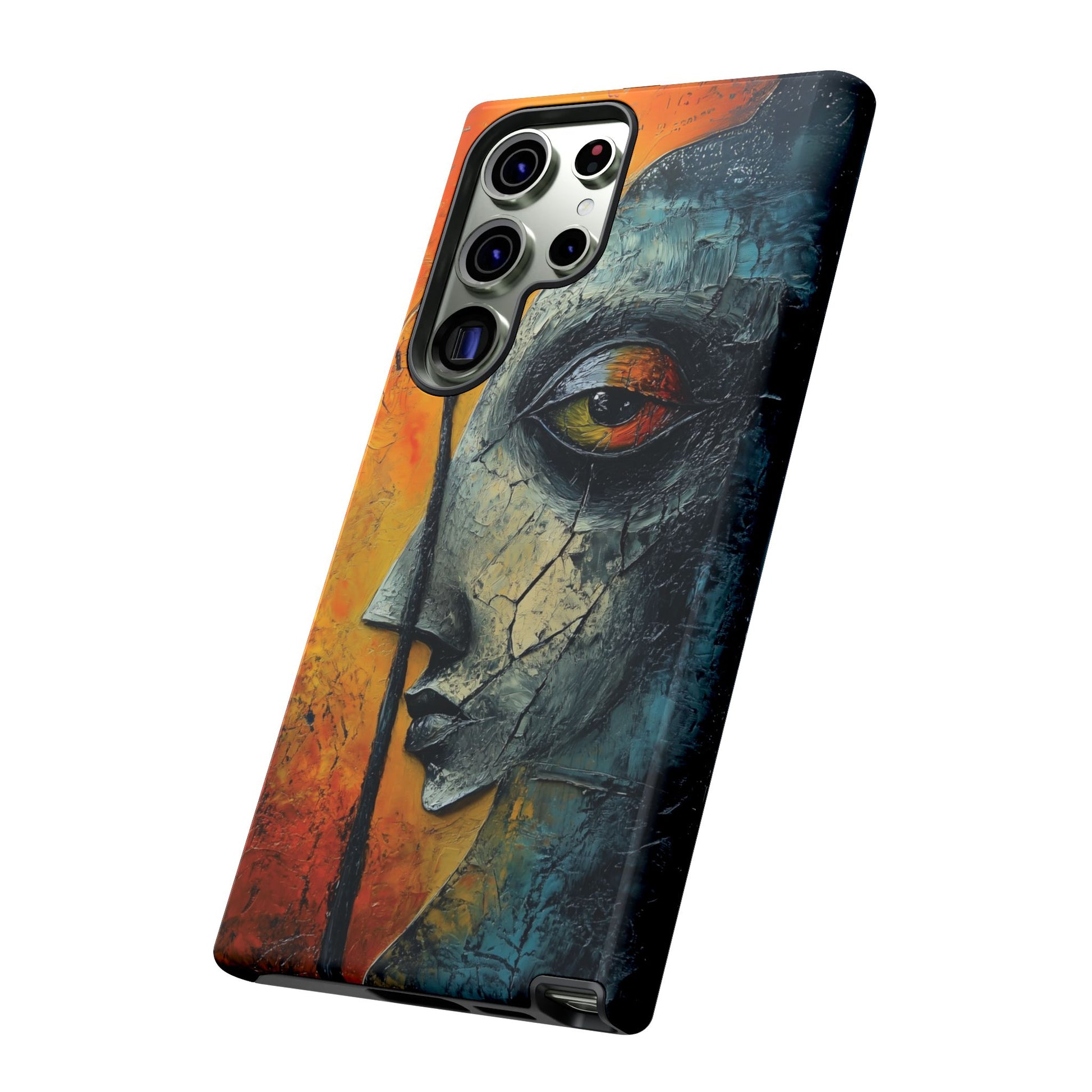Surrealist Art Phone Case Salvador Dali Style Face Tough Case Unique Artistic 3D Textured Look Surrealism Gift Art iPhone 13 14 15 16