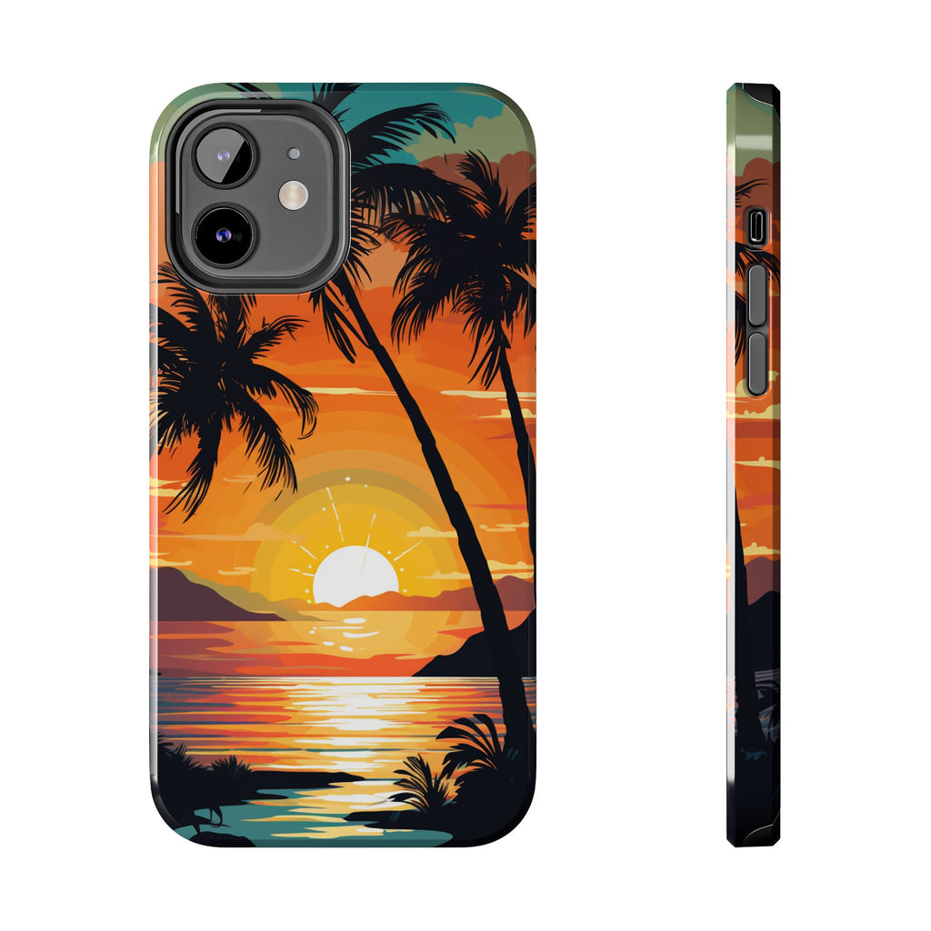 Palm Trees and Sunsets Tough iPhone Cases
