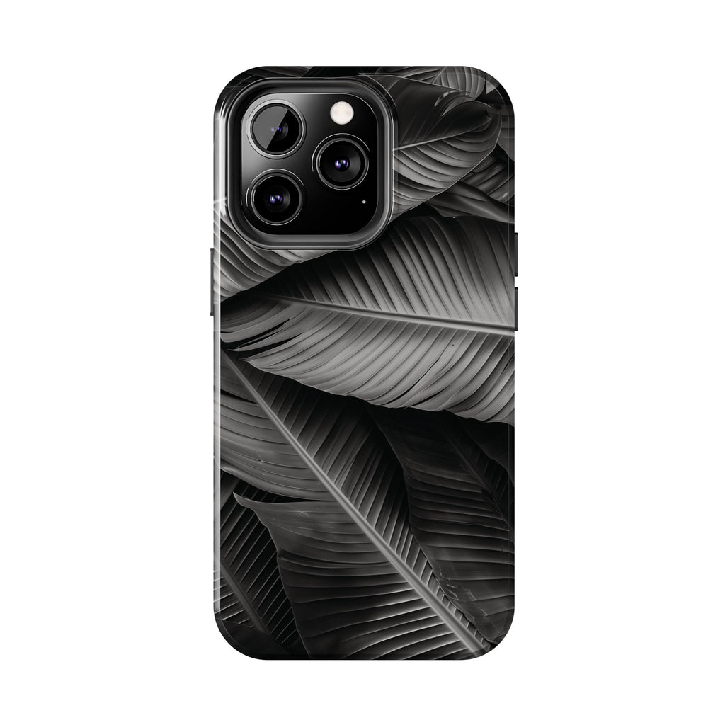 Custom Palm Leaf Phone Case, Palm Tree Phone Case, Tropical Leaf Design, Summer iPhone Cover, Black and White iPhone Case, iPhone 15 Pro Max