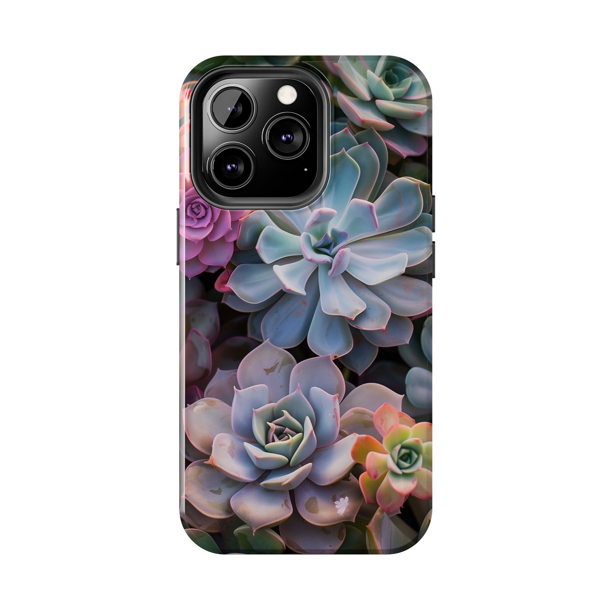 Pastel Succulent Flower Design Durable Phone Case - Tough Protection for iPhones