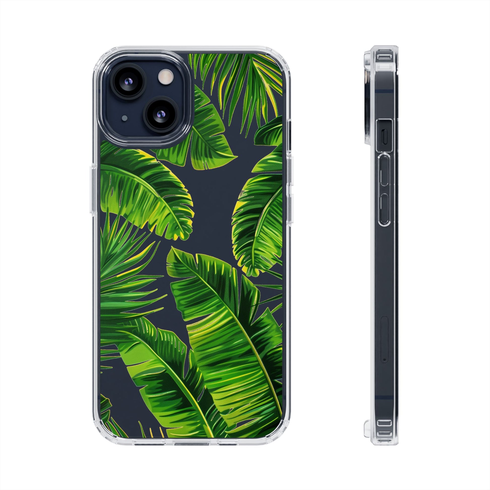 Custom Clear Palm Tree Leaf Phone Case, Palm Frond Phone Case, Tropical Leaf Design Summer Boho Chic iPhone 13 14 15 16 Pro Max Galaxy S24