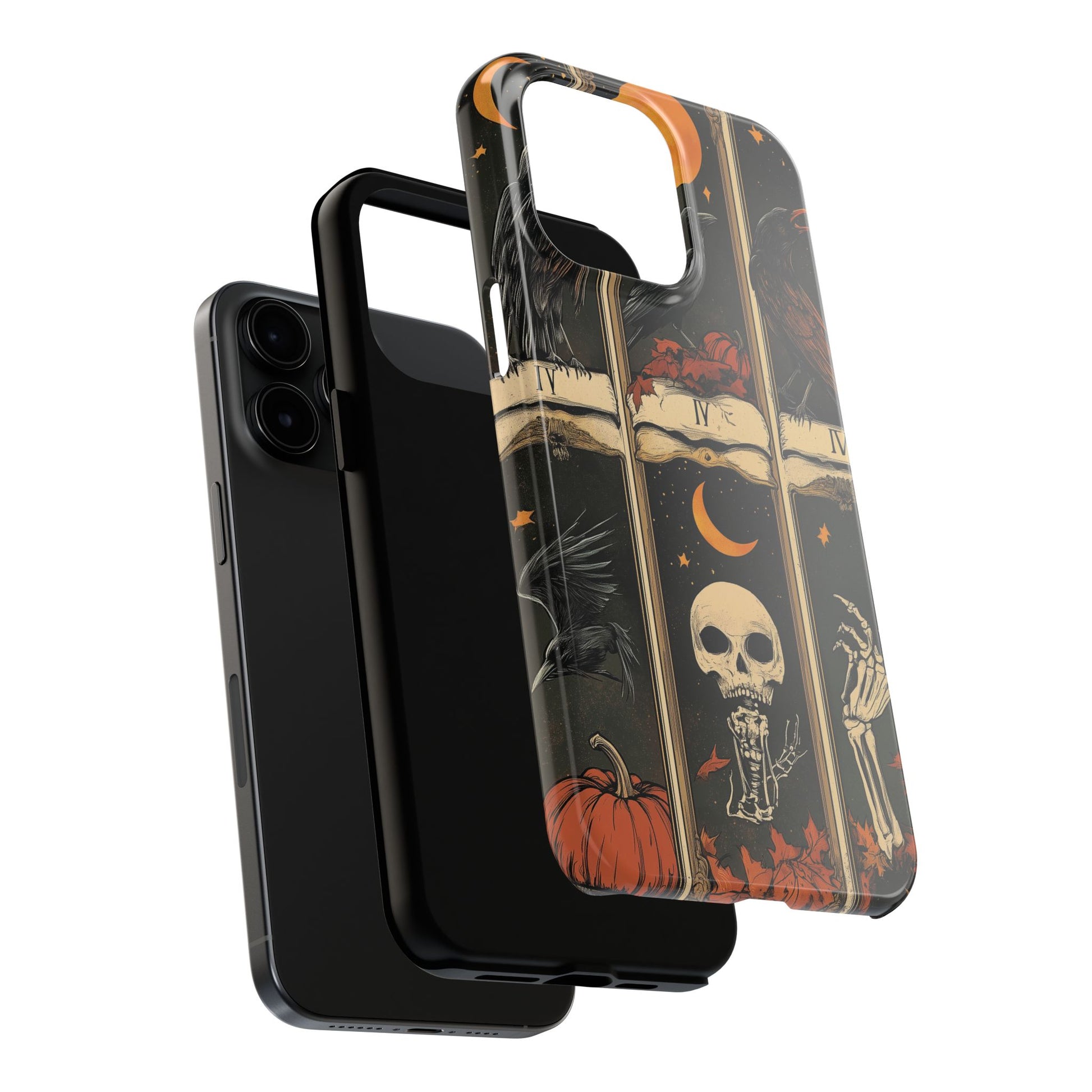 Tarot Card Mystical Phone Case Psychic The Crow Dark Academia Halloween Gothic Phone Case Street iPhone 15 Pro Max Samsung Galaxy A