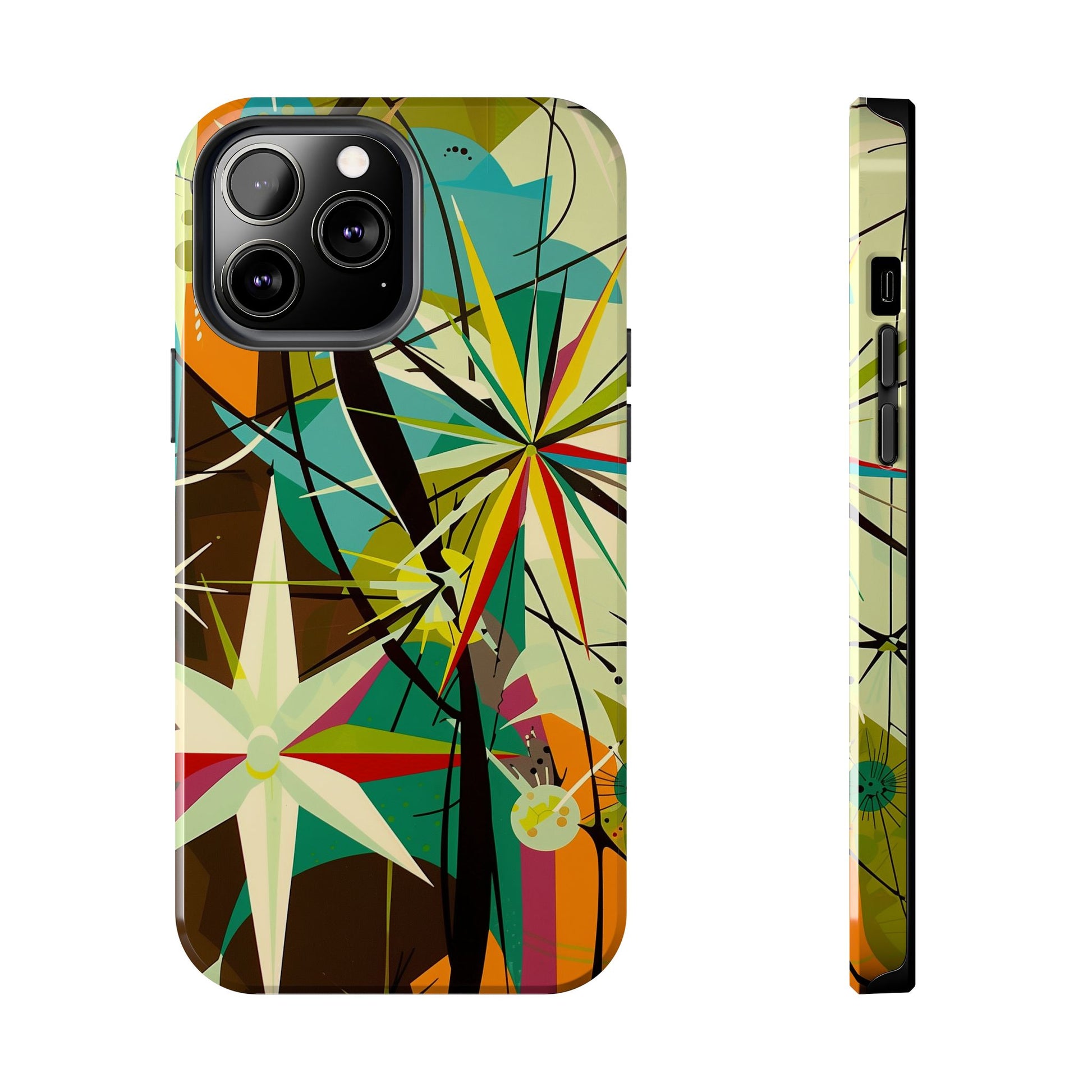 Mid Century Modern Star Design Phone Case, Earth Tone Colors, Retro Style Smartphone Cover, Vintage Phone Case, iPhone 14 Case, Apple iPhone