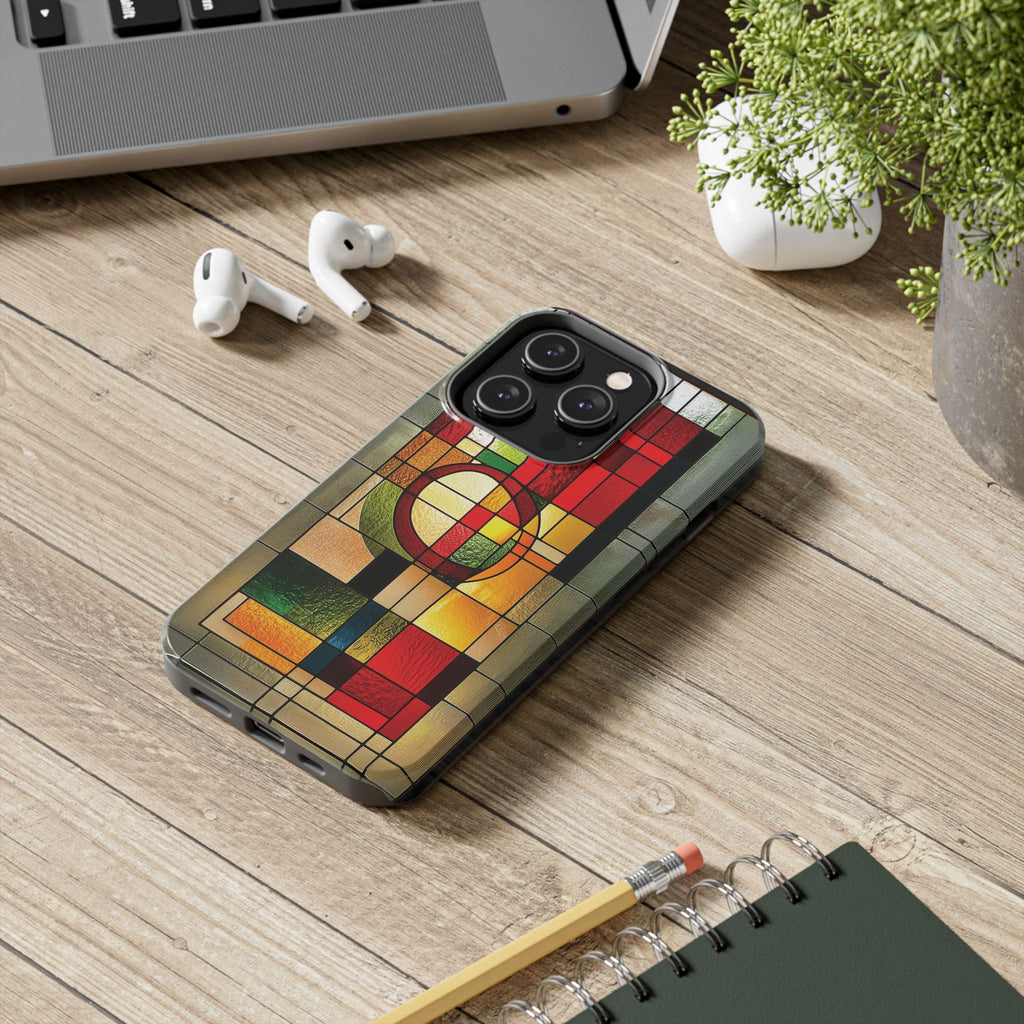 Realistic Stained Glass Phone Case Artistic iPhone Case Architectural Design, Art Deco iphone Case, iPhone 15 Pro Max Samsung Galaxy S23