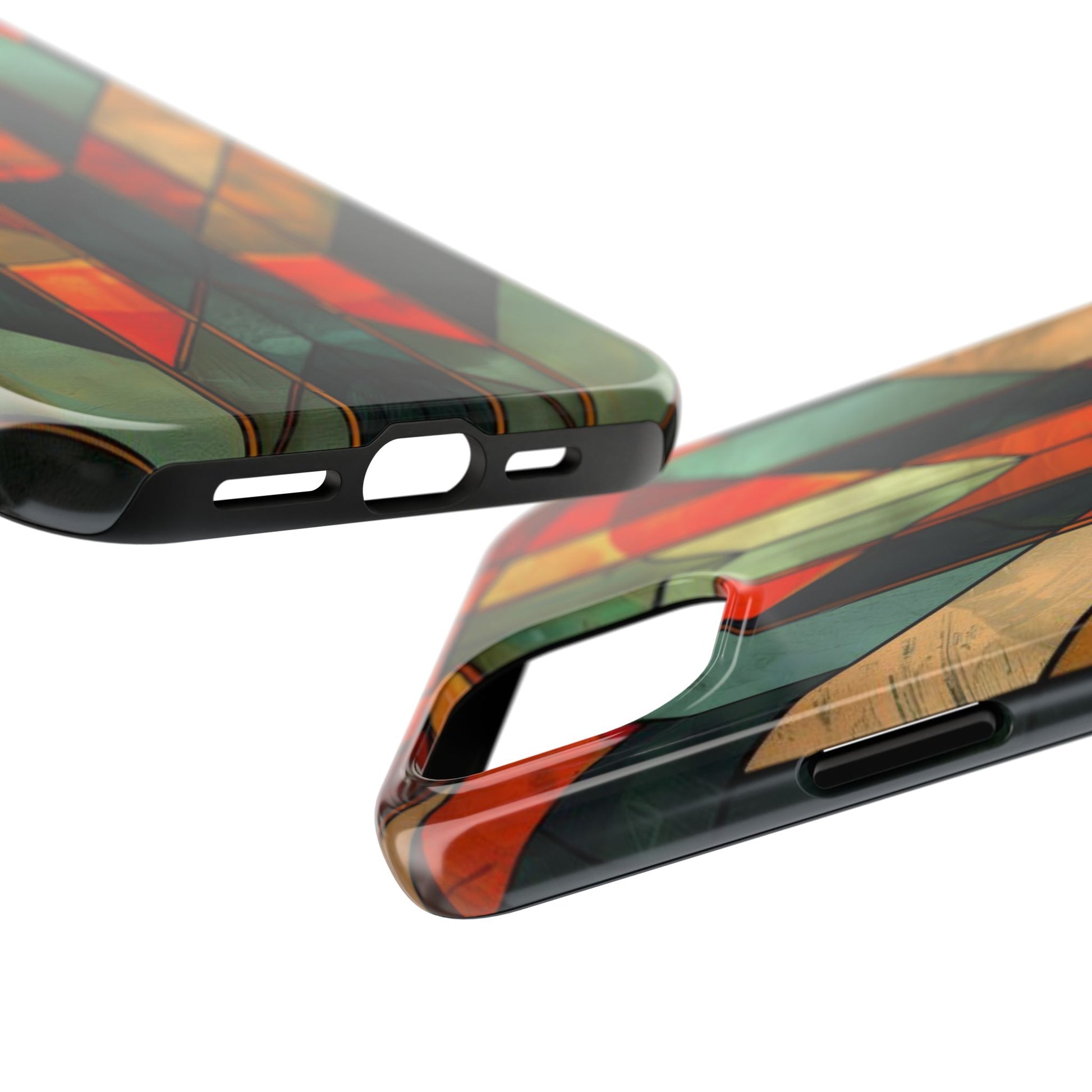 Noir Art Deco Colorful Stained Glass - Durable Dual Layer Iphone Case - Architect Phone Case