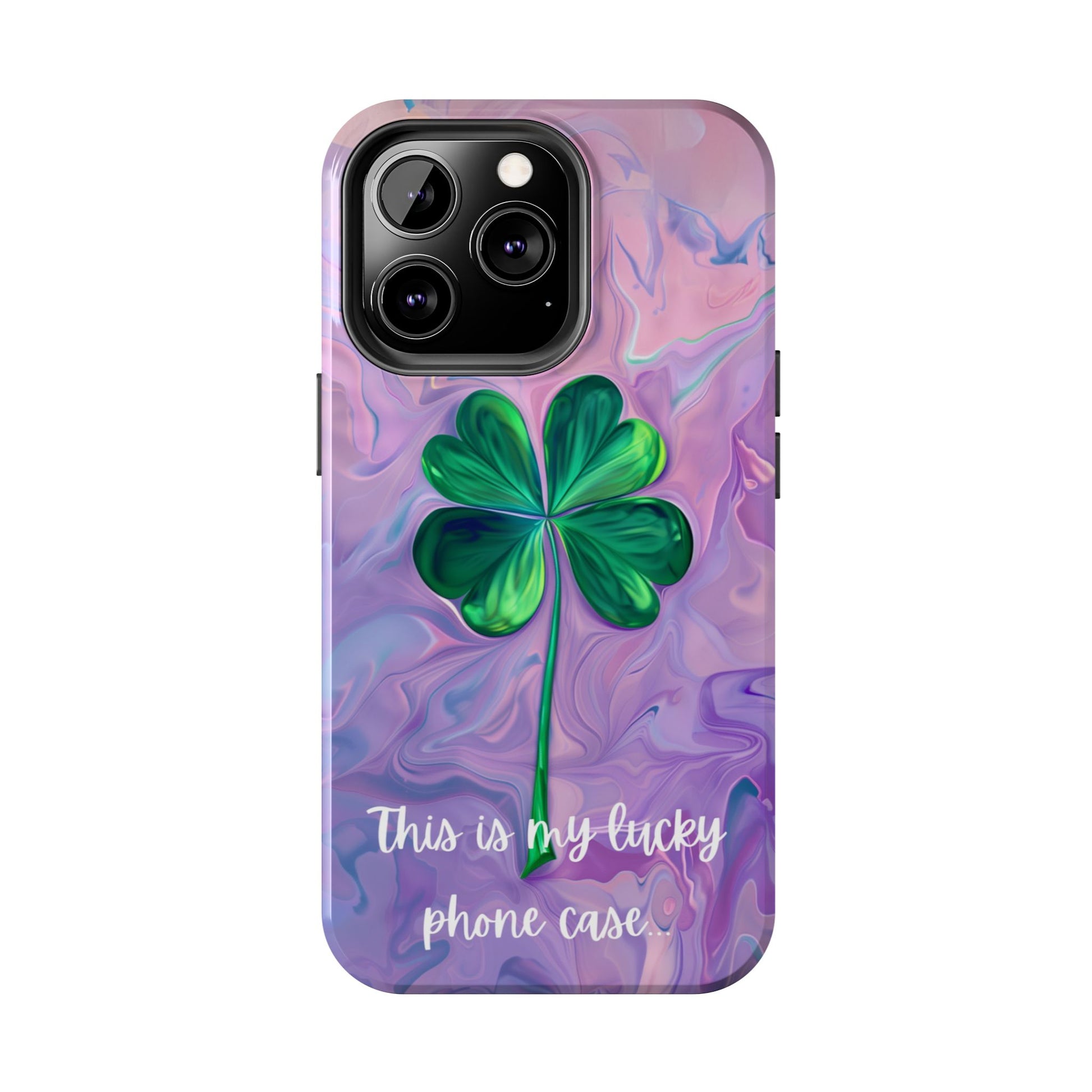 St Patrick's Day Lucky Phone Case Four Leaf Clover Durable Phone Case Good Luck Charm Protective iPhone 13 14 15 16 Pro Max Plus Galaxy