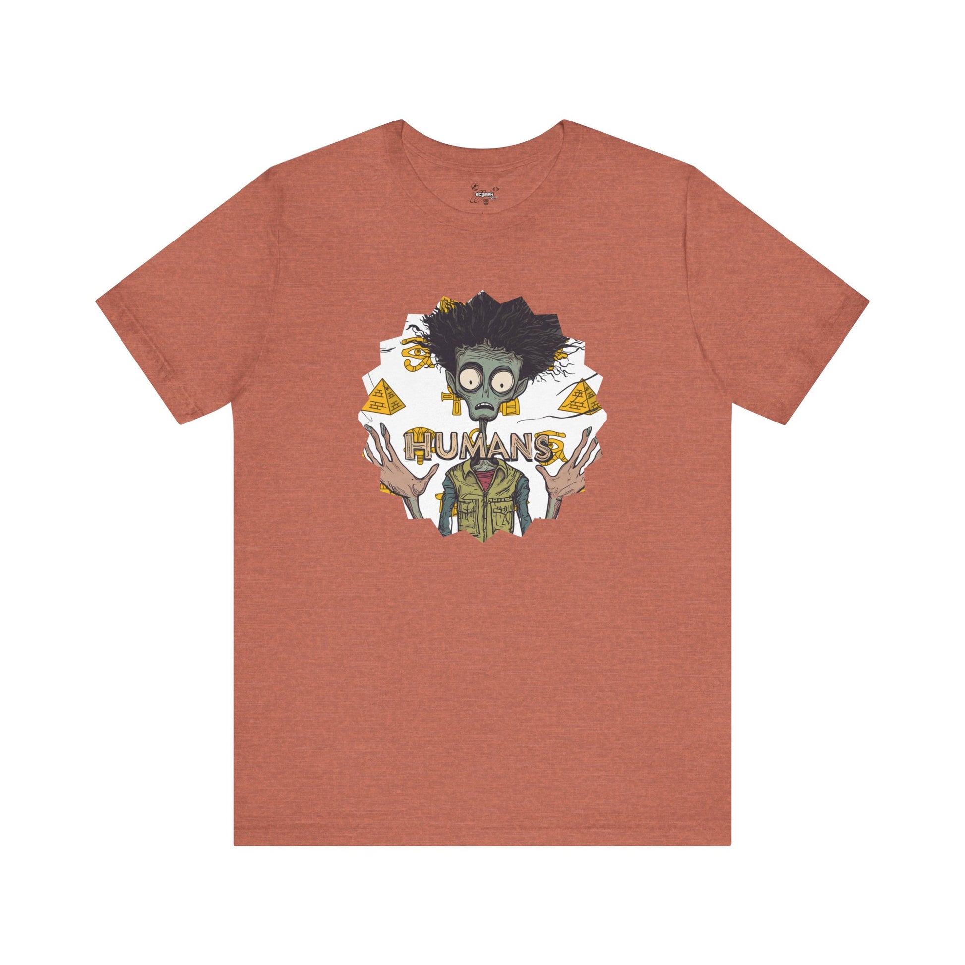 Alien Conspiracy Theory Ancient Human Fan Graphic Tee Crazy Hair Pyramids Egyptians UFO Shirt Extraterrestrial