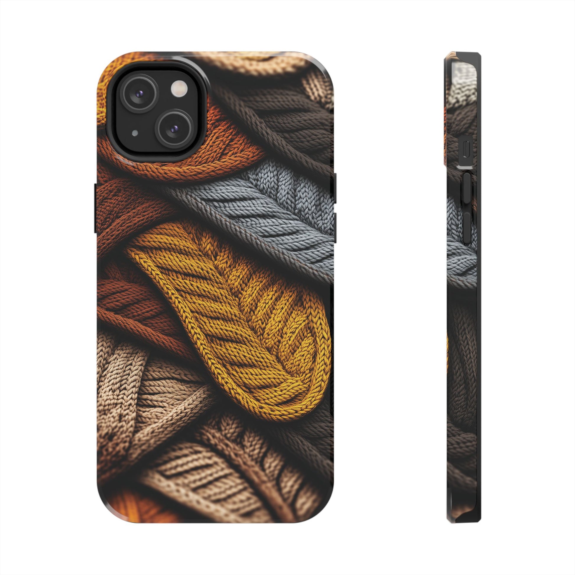 Cottagecore Fall Knit Sweater Cozy Phone Case Boho Embroidered Fall Colors Phone Cover for iPhone 13 14 15 Pro, Samsung Galaxy S22 S23