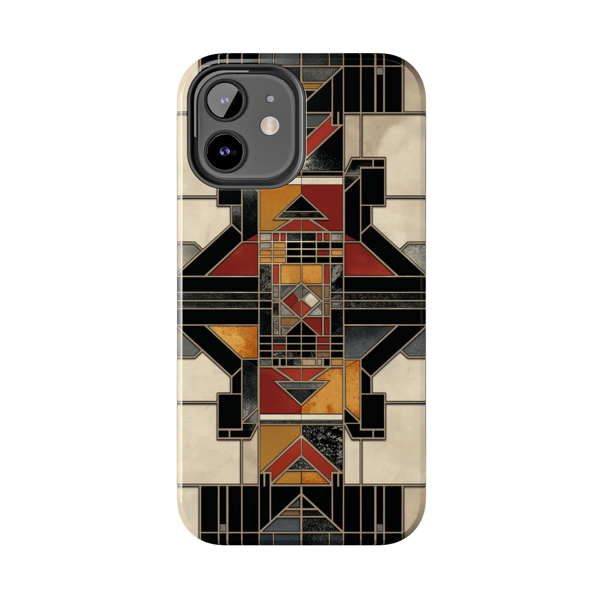 Frank Lloyd Wright Inspired Stained Glass Phone Case - Geometric Elegance for iPhone Models
