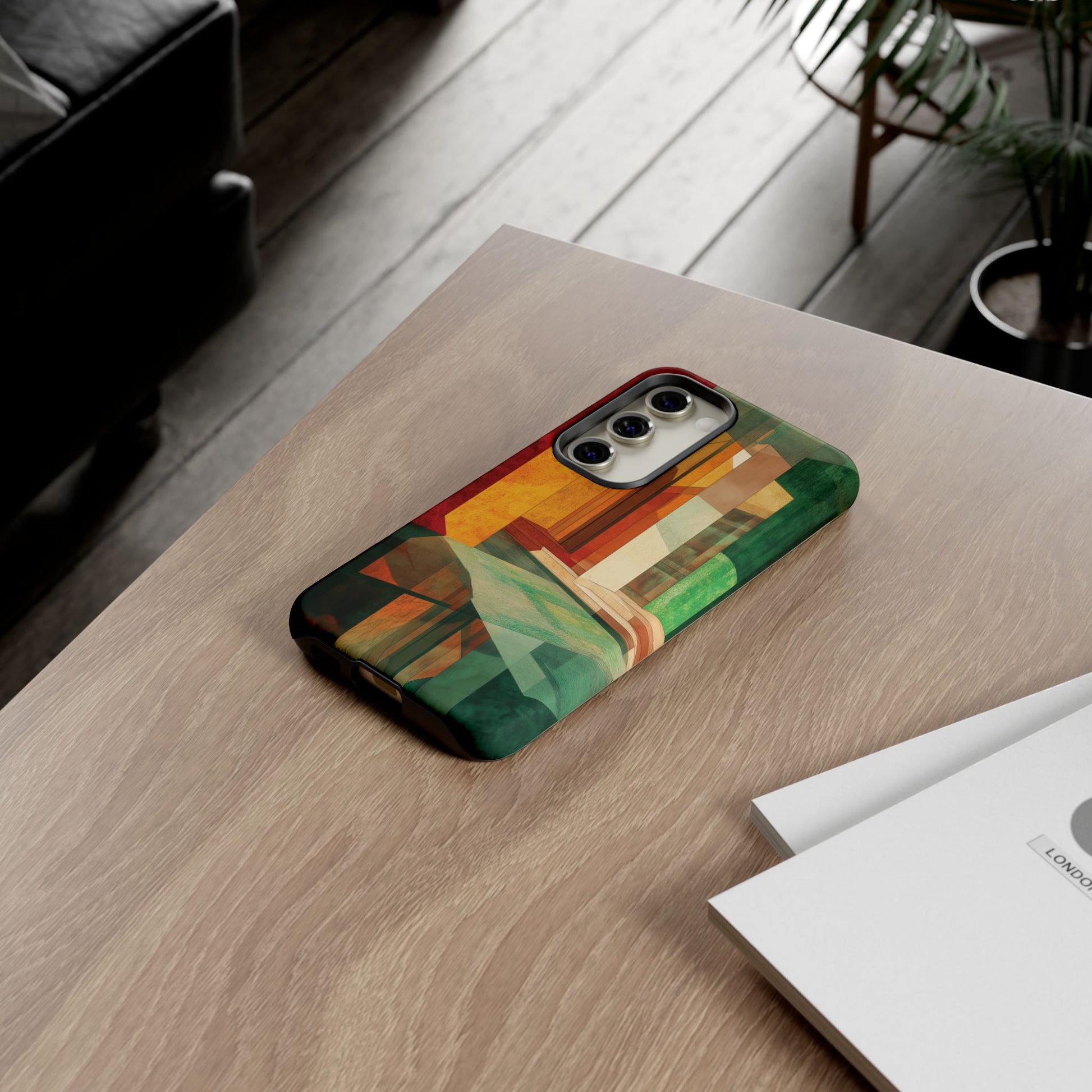 Art Deco Frank Lloyd Wright Inspired Usonian Phone Case Geometric Stained Glass Art Deco Marble Gold 13 14 15 16 iPhone Pro Max Galaxy Pixel