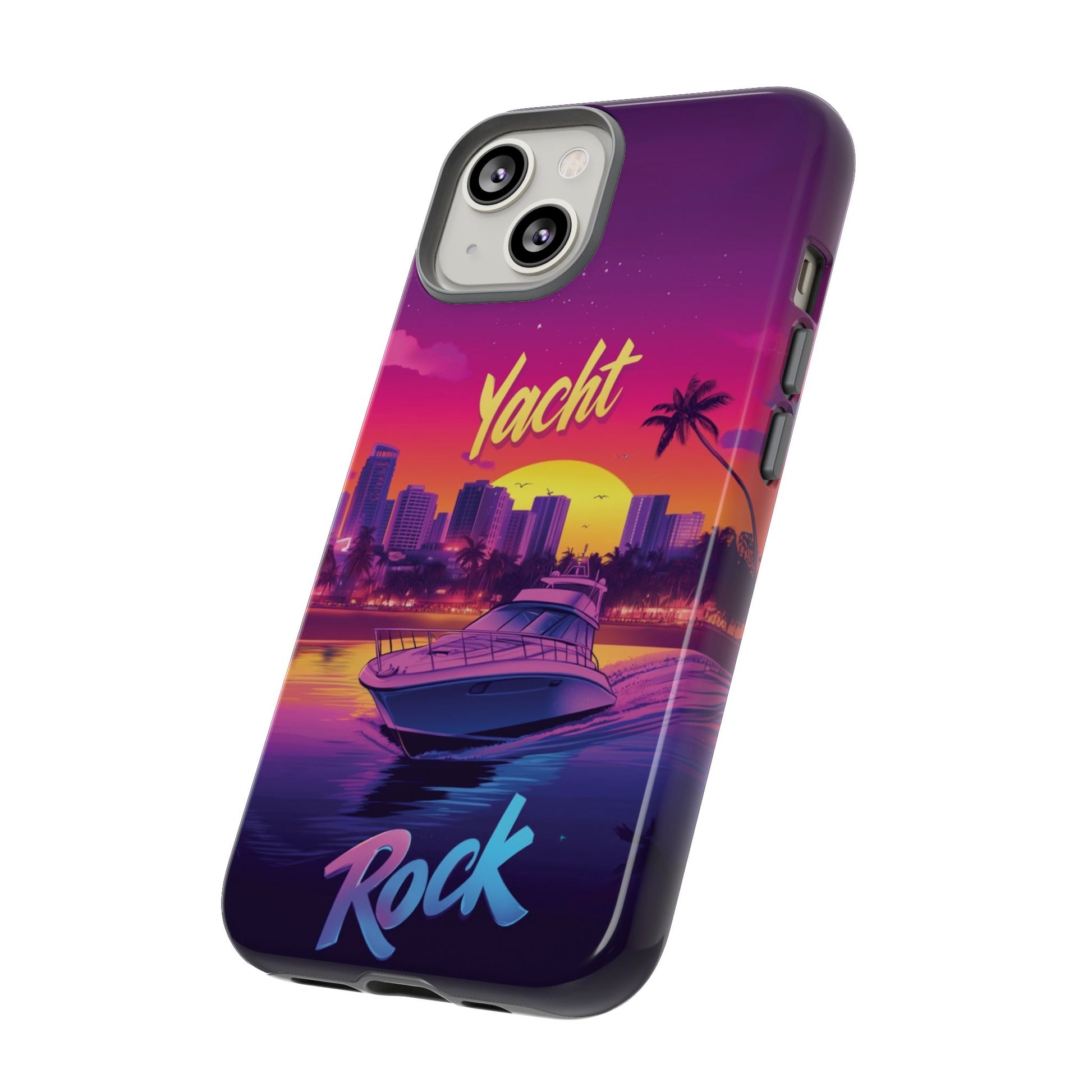Yacht Rock Custom Phone Case iPhone 13 14 15 16 Pro Max Sunset Cruise Harbor Miami Vice Yacht Rock Gift Boating Captain South Beach Surfing