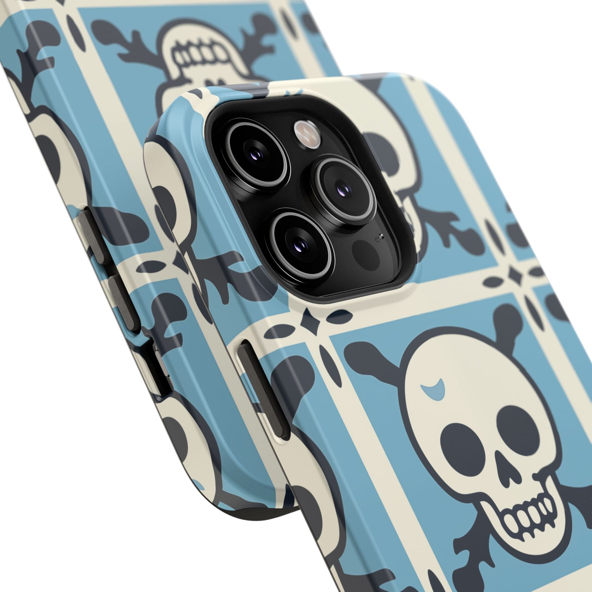 Cute Skull Phone Case Sugar Skull Ghingham Impact-Resistant Cover Goth Skull, Halloween Gift iphone 13 14 15 16 Pro Max
