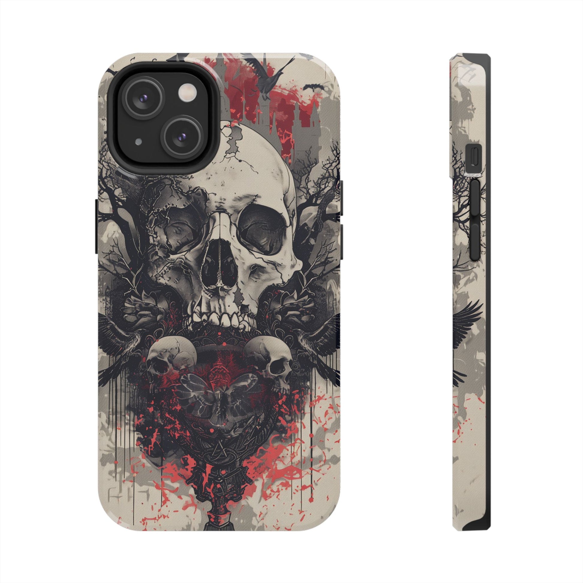 Gothic Art Phone Case Skulls and Crows, Moth Phone Case, Moon and Tarot Phone Case, Halloween Spooky Season, Dark Academia iPhone 15 Pro Max