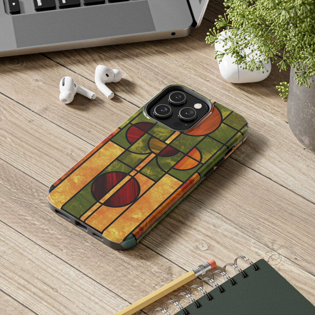 Frank Lloyd Wright Inspired Stained Glass Phone Case, Artistic iPhone Case, Architectural Design, Art Deco iphone Case, iphone 15 pro max
