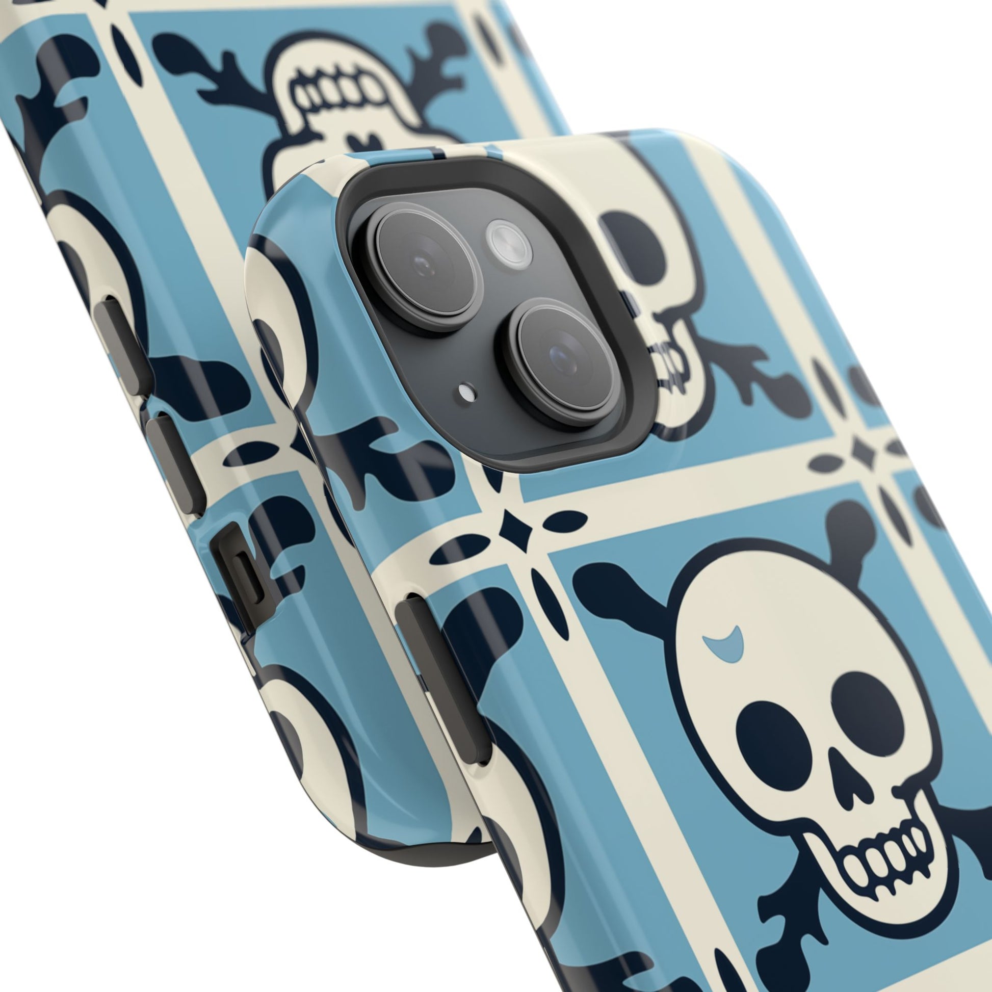 Cute Skull Phone Case Sugar Skull Ghingham Impact-Resistant Cover Goth Skull, Halloween Gift iphone 13 14 15 16 Pro Max
