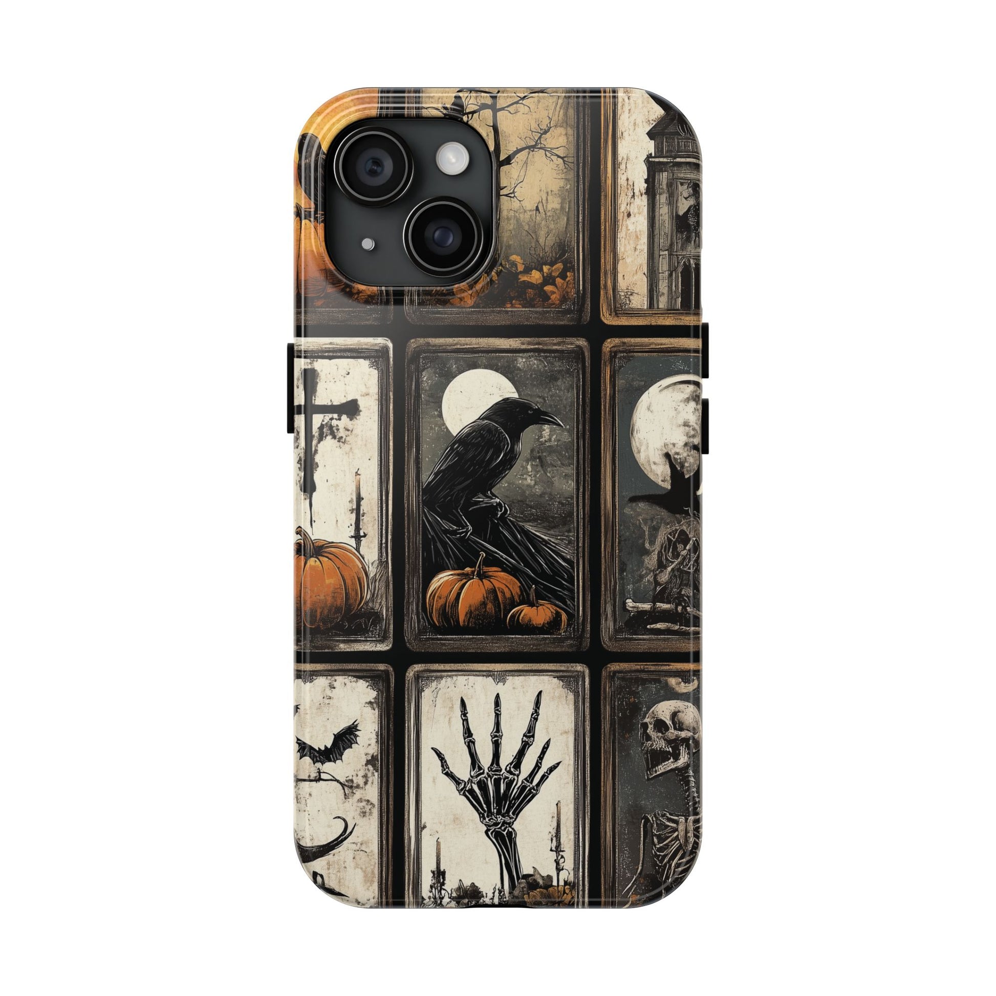 The CrowTarot Card Mystical Phone Case Psychic Dark Academia Halloween Gothic Phone Case Street iPhone 15 Pro Max Samsung Galaxy