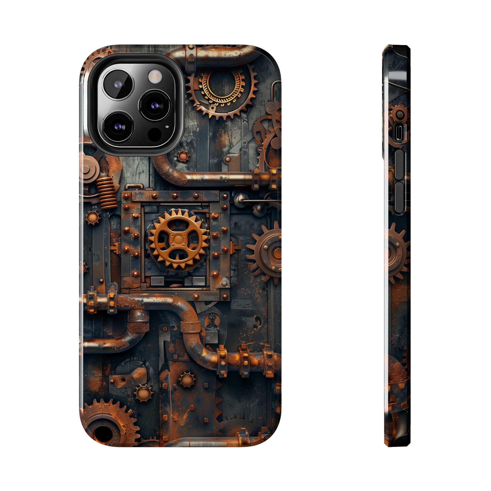 Steampunk Phone Case - Industrial Style Cover with Pipes and Cogs - Unique Steampunk Accessory for Your Phone