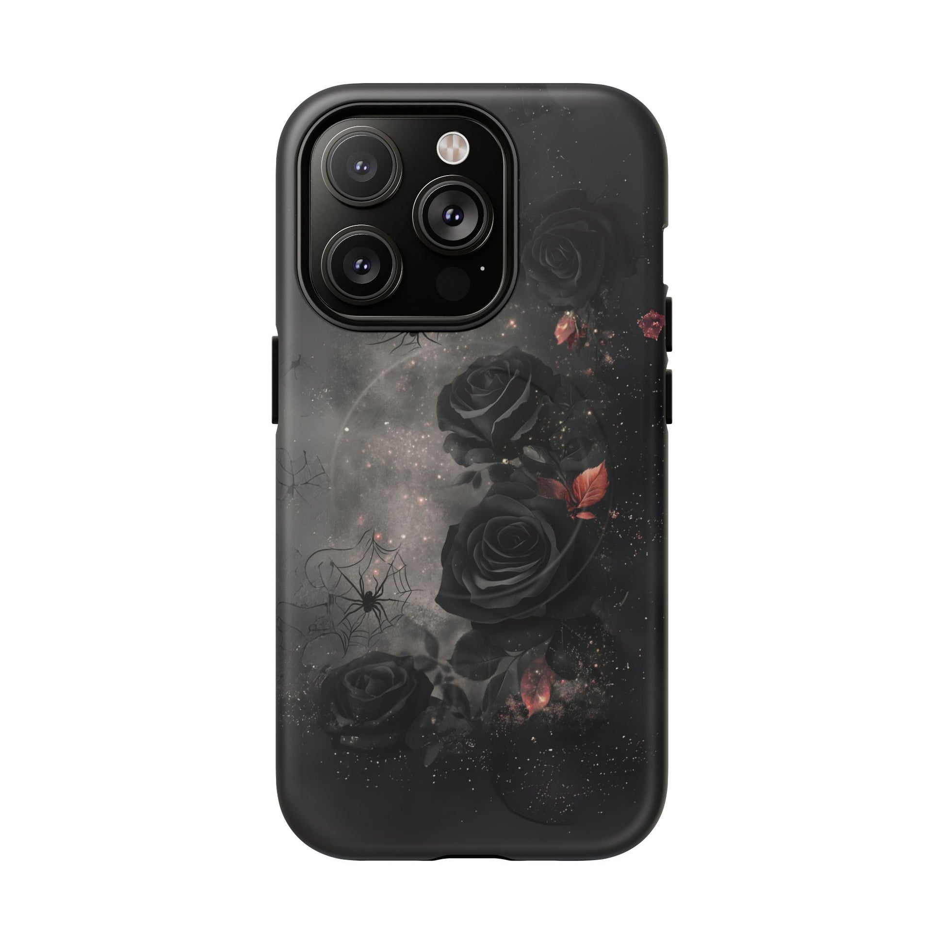Magsafe Gothic Floral Phone Case Dark Academia Black Roses Spider Webs Butterflies Witchcraft Night Sky iPhone 14 15 Pro Max