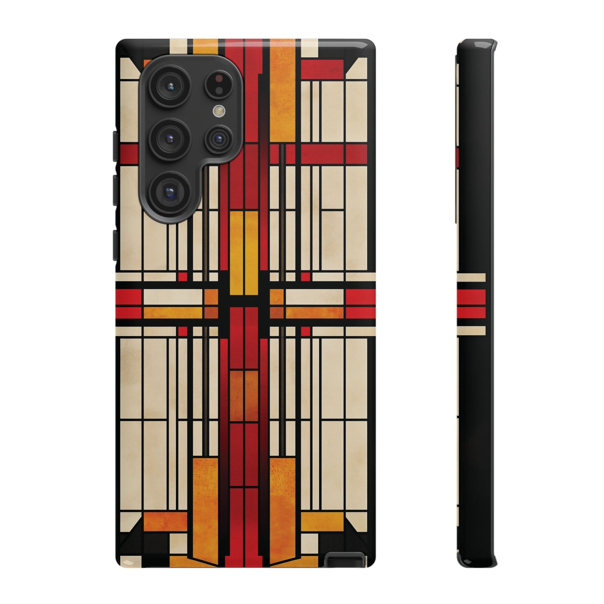 Art Deco Frank Lloyd Wright Stained Glass Southwest Phone Case Geometric Marble Gold 13 14 15 16 iPhone Pro Max Galaxy Pixel