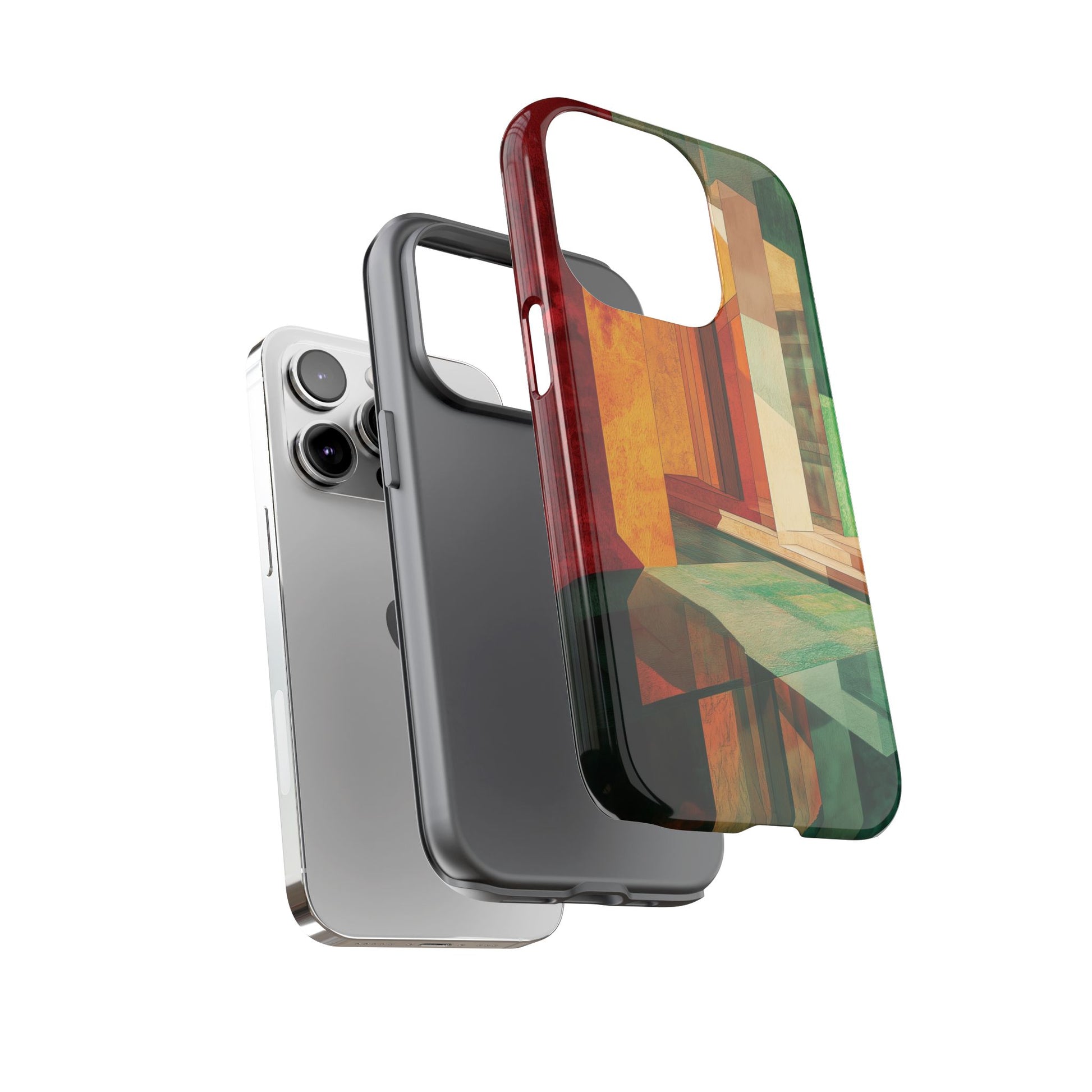 Art Deco Frank Lloyd Wright Inspired Usonian Phone Case Geometric Stained Glass Art Deco Marble Gold 13 14 15 16 iPhone Pro Max Galaxy Pixel