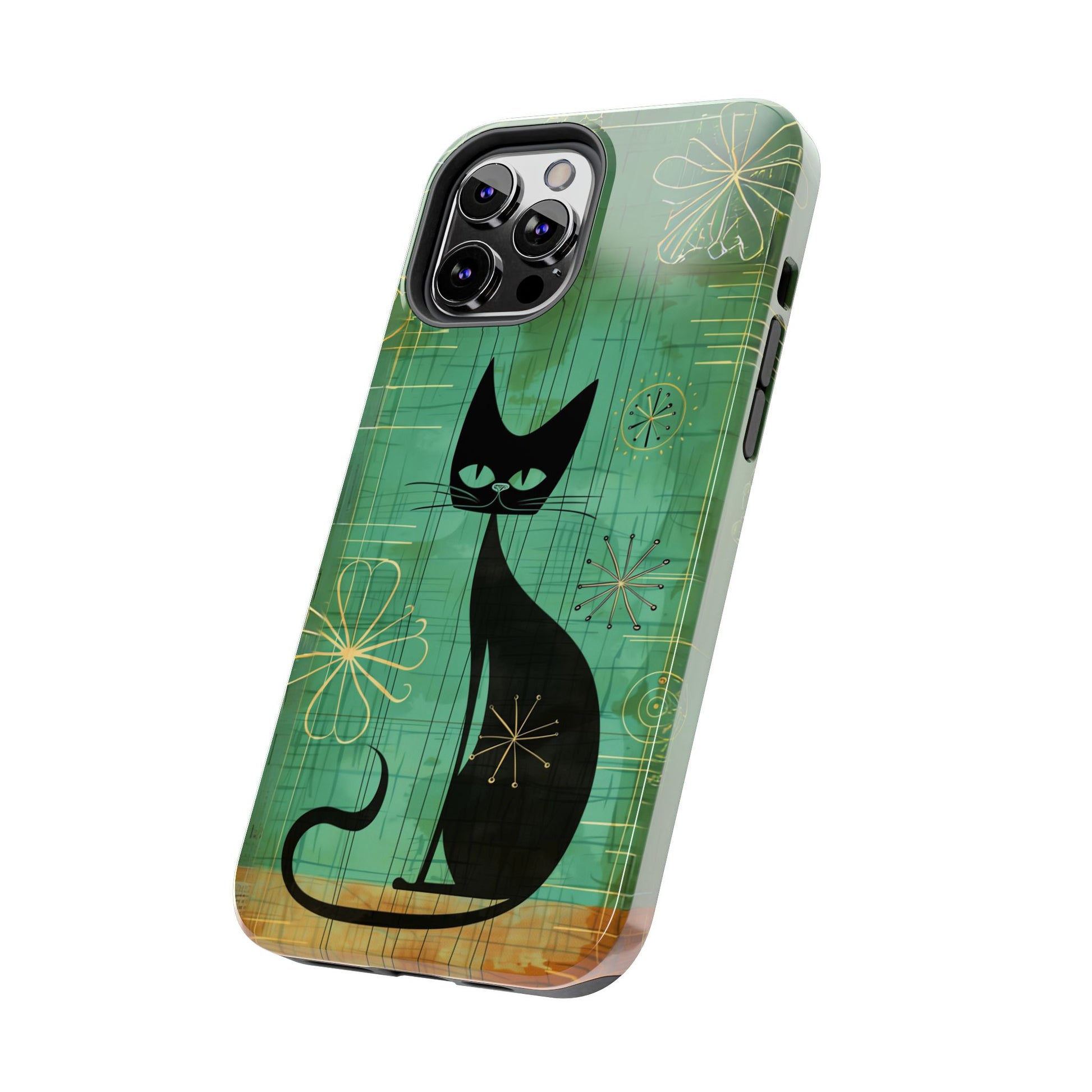 Mid-Century Modern Phone Case-Case, Mid Mod iPhone Case, Atomic Cats iPhone Case, Retro Chic Smartphone Cover, Unique Phone Case