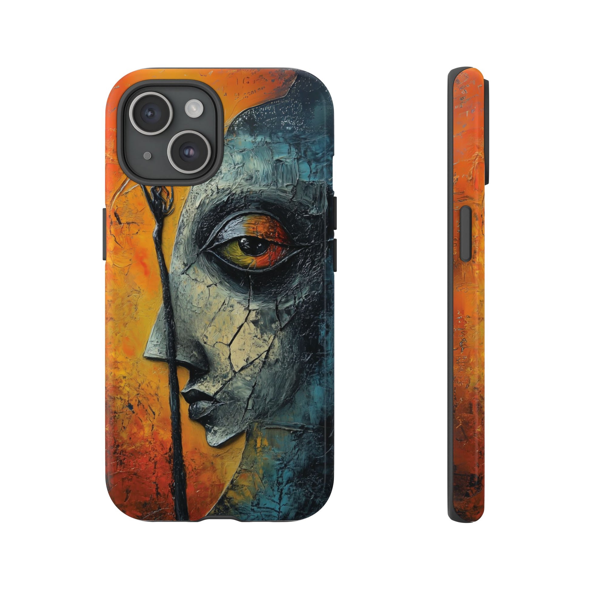 Surrealist Art Phone Case Salvador Dali Style Face Tough Case Unique Artistic 3D Textured Look Surrealism Gift Art iPhone 13 14 15 16