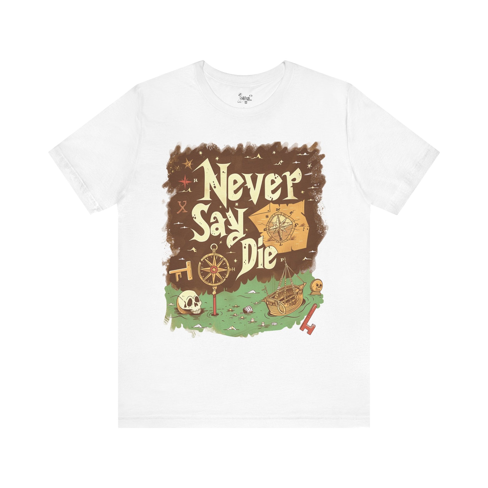 Never Say Die Goonies Inspired Treasure Hunt Shirt Pirate Map Graphic Tee Retro Movie Shirt 80s Movie Lovers