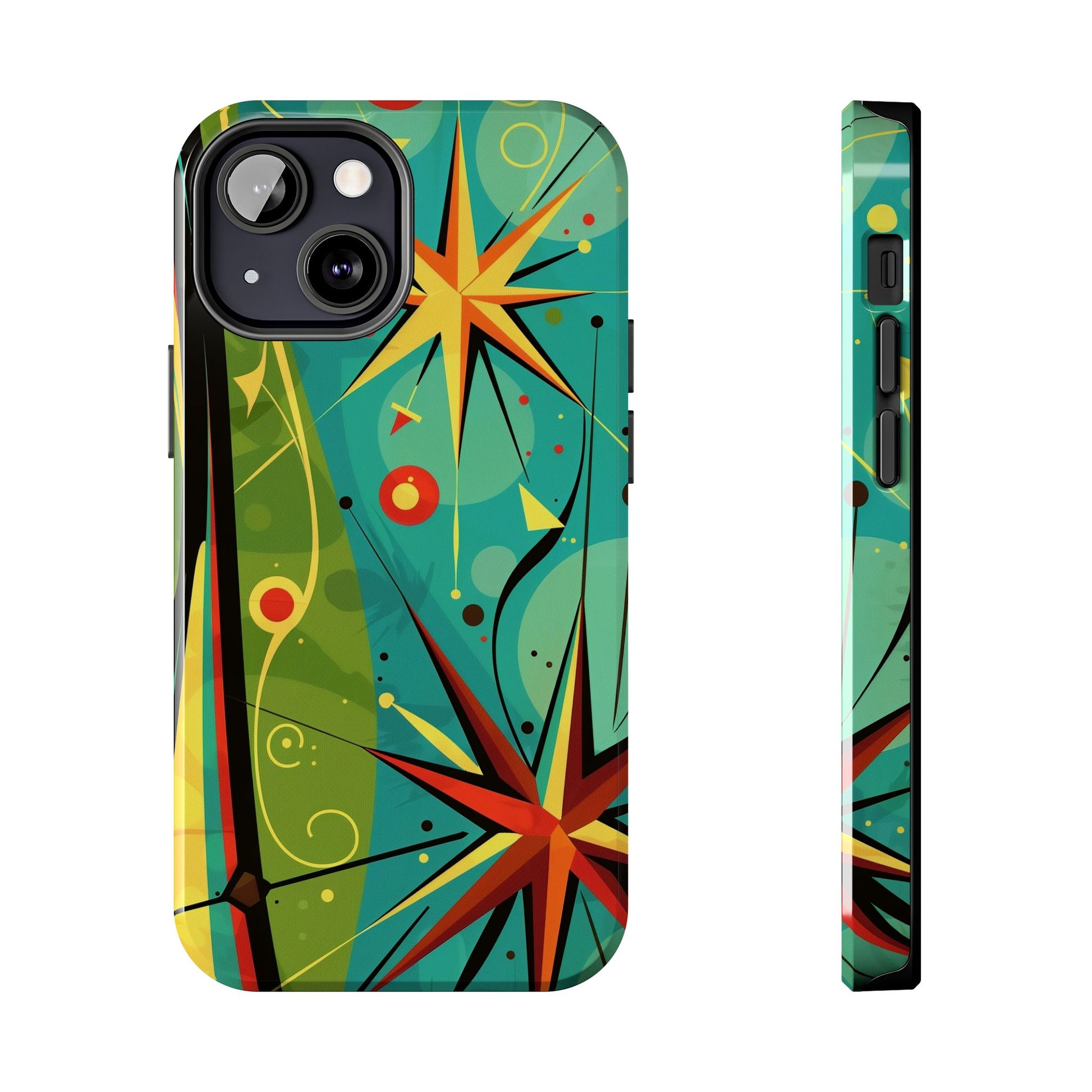 Mid Century Modern Star Design Phone Case, Earth Tone Colors, Retro Style Smartphone Cover, Vintage Phone Case, iPhone 14 Case, Apple iPhone