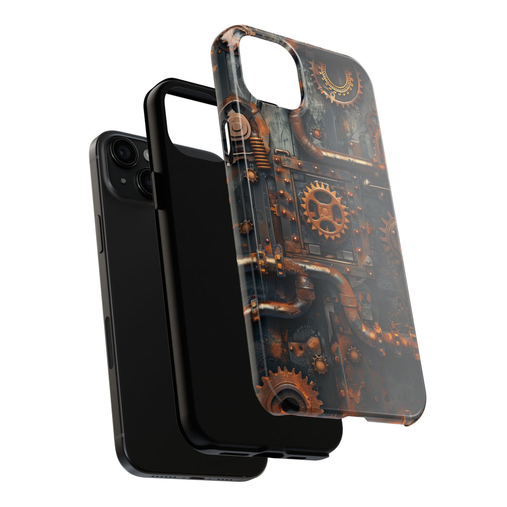 Steampunk Phone Case - Industrial Style Cover with Pipes and Cogs - Unique Steampunk Accessory for Your Phone
