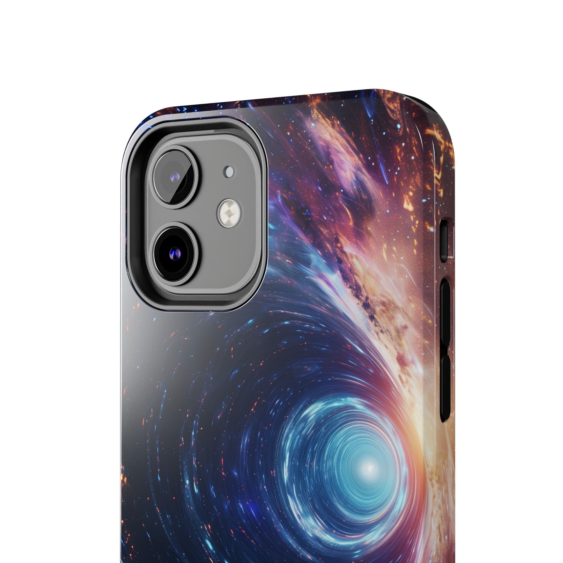 Geeky iPhone Case - Space Geek Case - Space Wormholes Phone Case - Cosmic Galaxy Cover with Futuristic Wormhole Design - Sci-Fi iphone Case