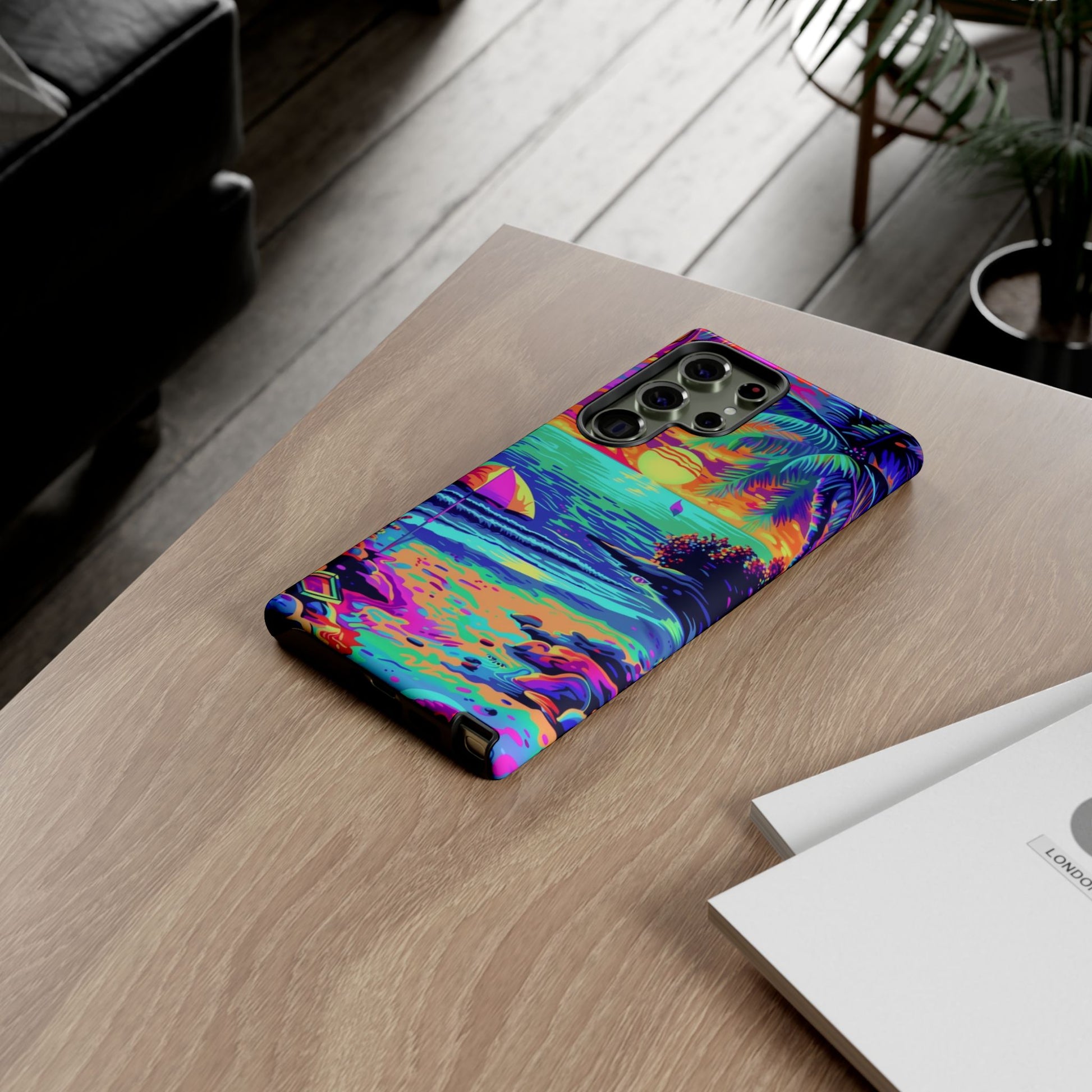 Beach Bliss: Durable Android Phone Case with Lisa Frank Style