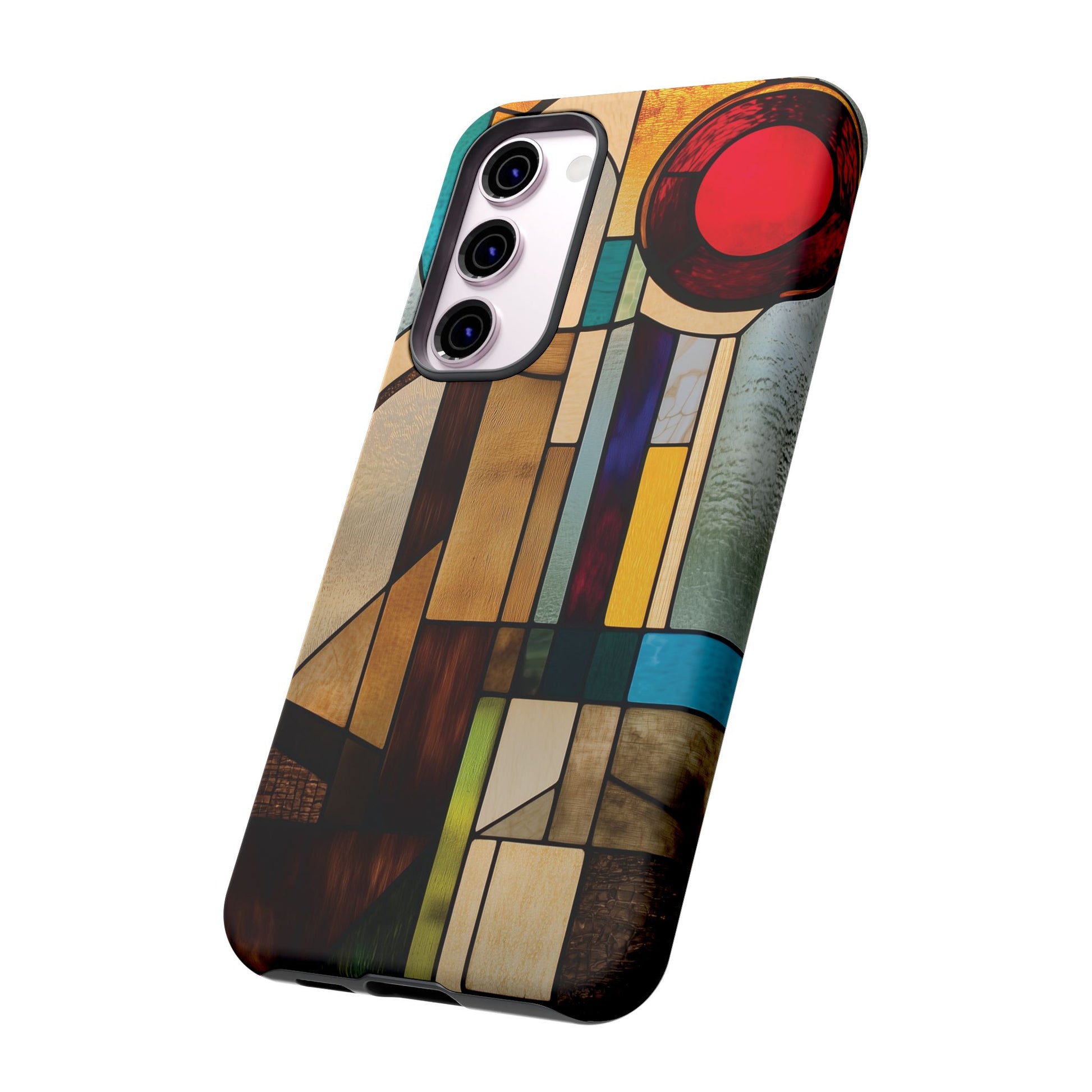 Stained Art Deco Glass Phone Case Frank Lloyd Wright Cottage Core Usonian Prairie Style Geometric Stylish  iPhone 14 15 16 Pro